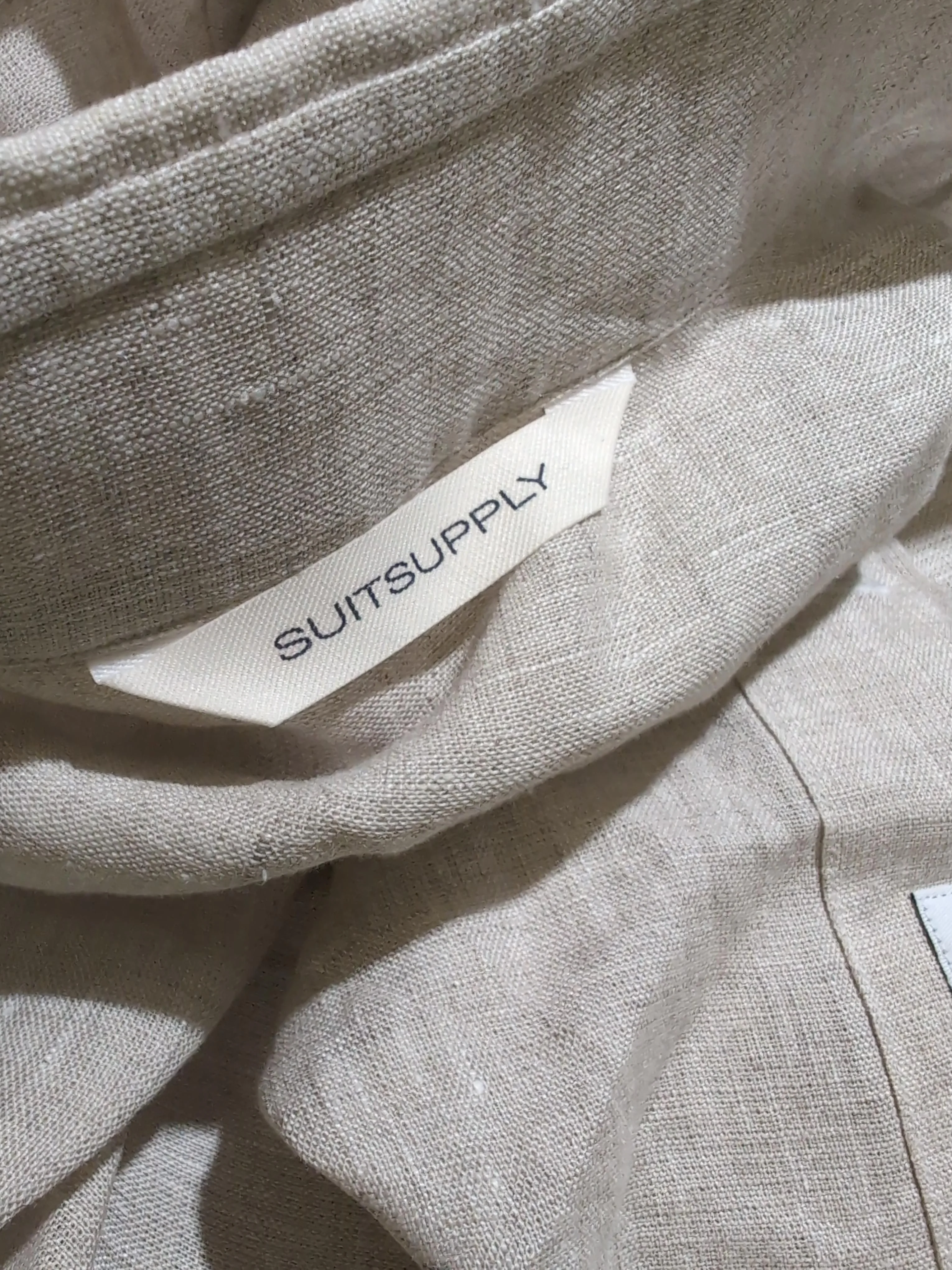 Suitsupply Men's Shirt L Cream 100% Linen Basic - Image 5