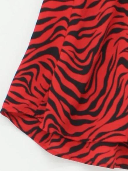 Sunday Best Women's Mini Skirt XS Red Animal Print 100% Polyester Short Mini - Image 4
