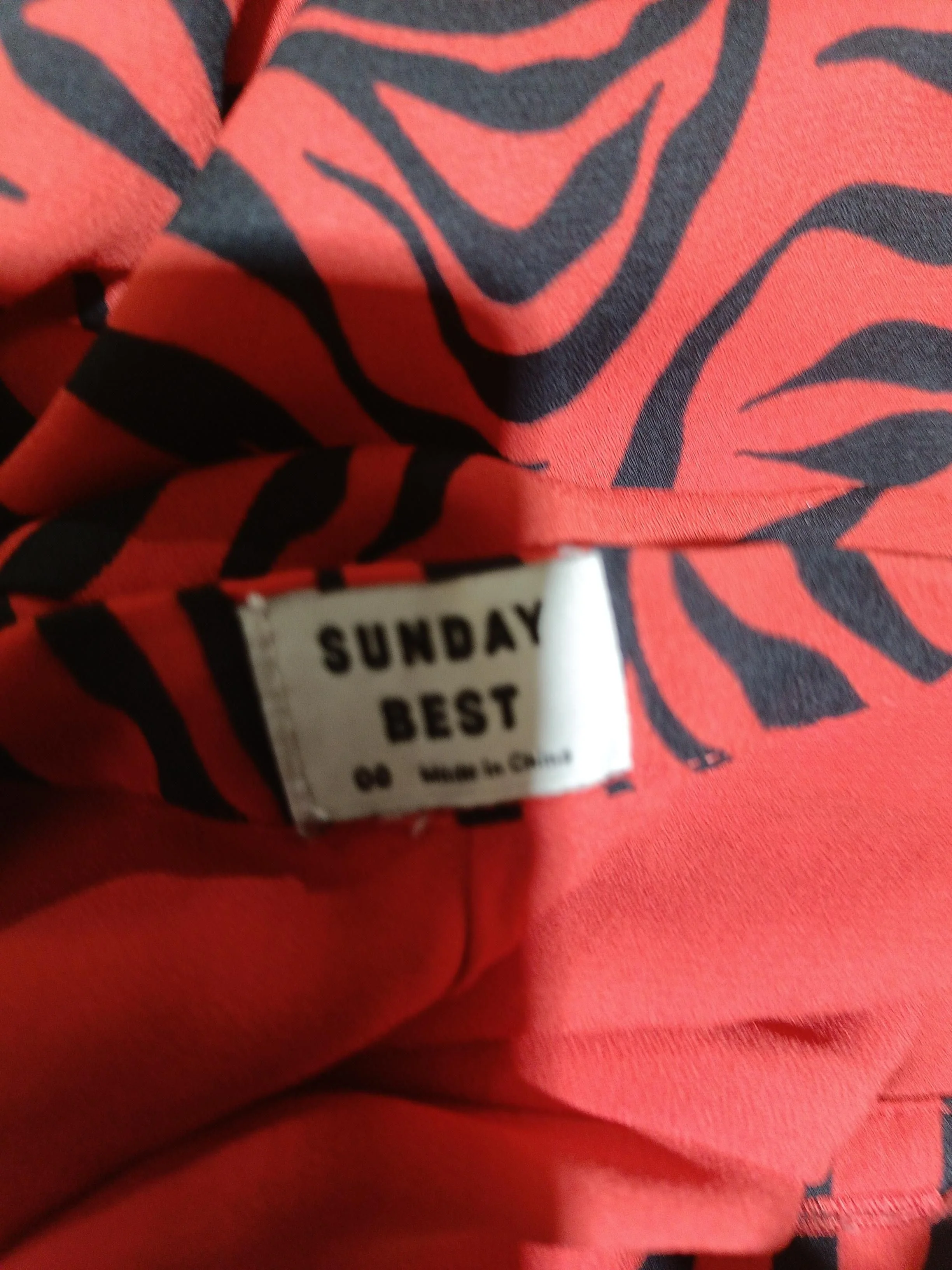 Sunday Best Women's Mini Skirt XS Red Animal Print 100% Polyester Short Mini - Image 5