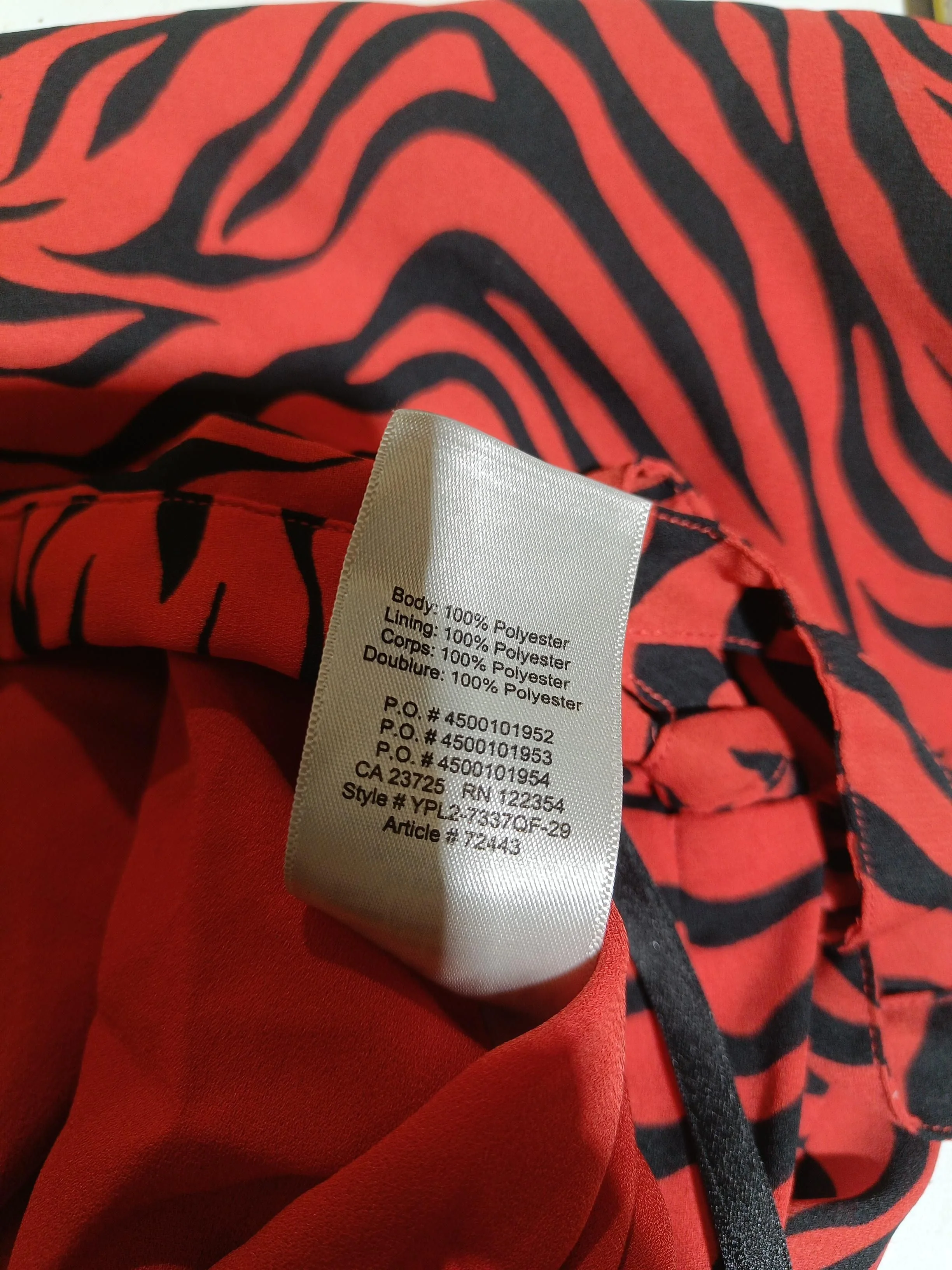 Sunday Best Women's Mini Skirt XS Red Animal Print 100% Polyester Short Mini - Image 6