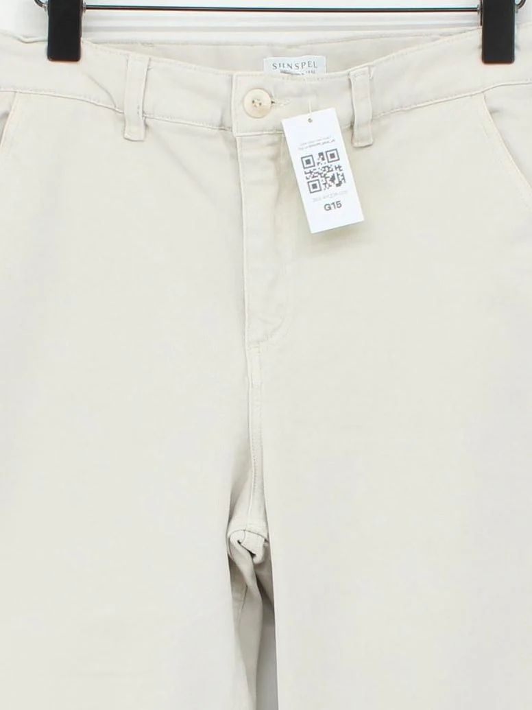 Sunspel Men's Trousers S Cream 100% Cotton Tapered Chino - Image 3