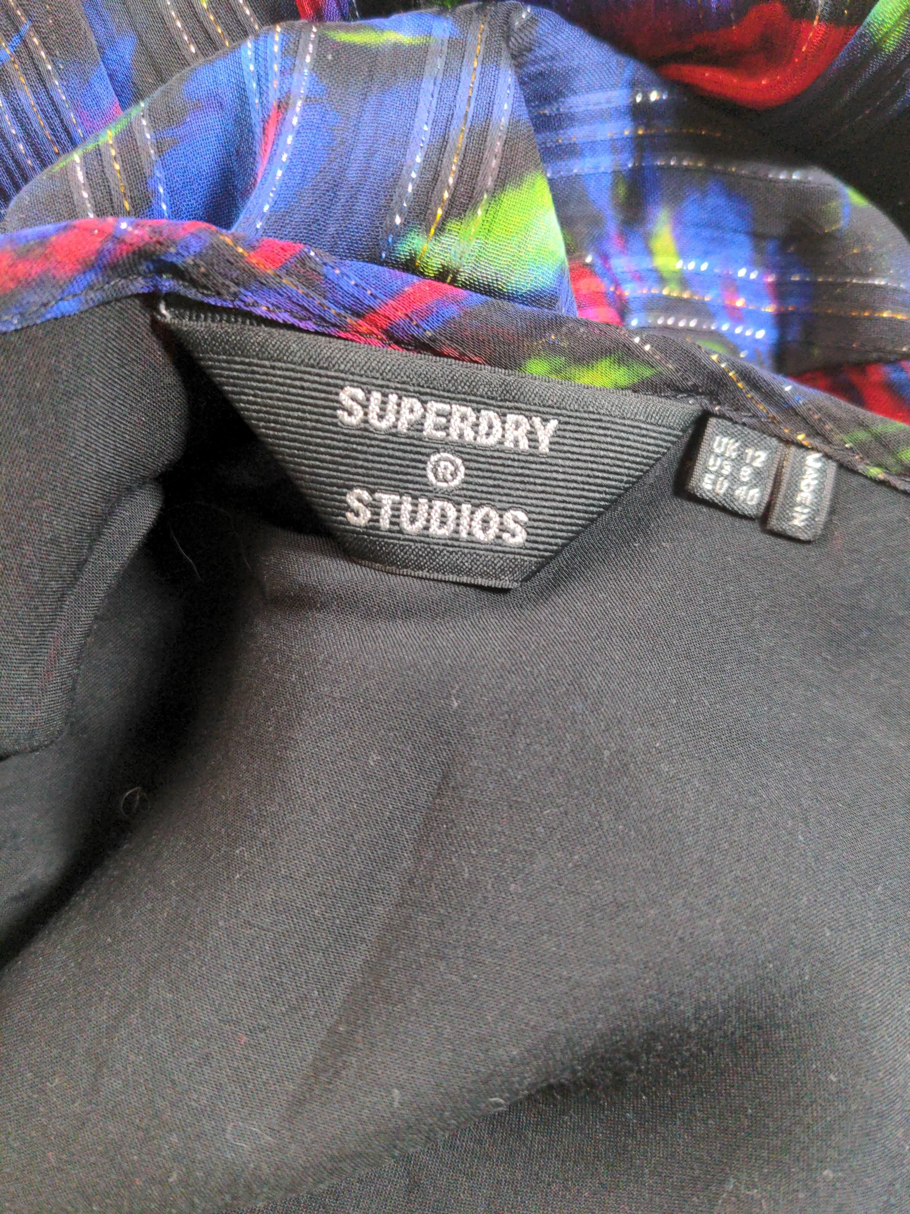 Superdry A-Line Mini Dress UK12 in Multi - Image 5
