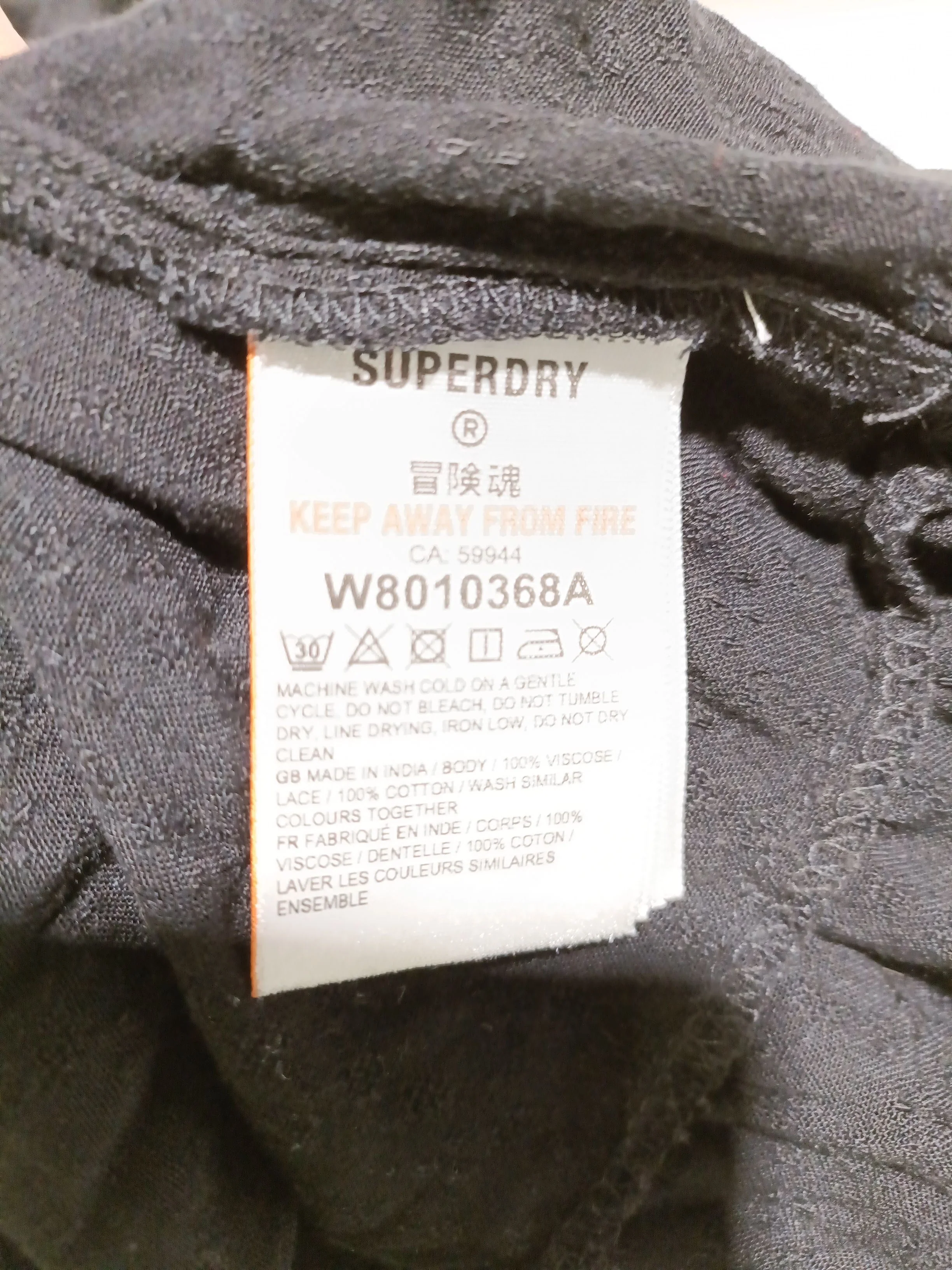 Superdry Jumper Mini Dress UK12 in Black - Image 6