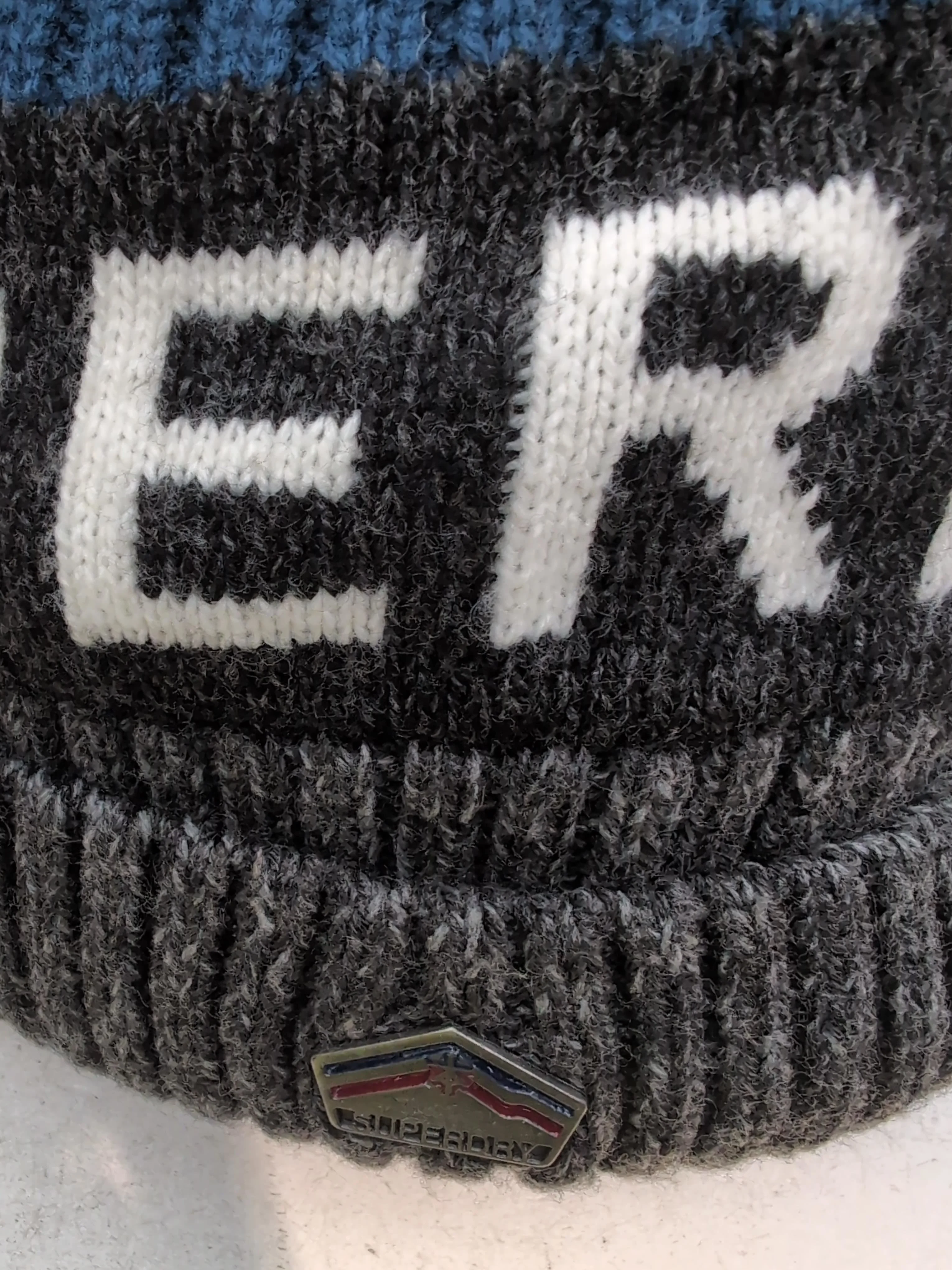 Superdry Men's Hat Grey Striped 100% Acrylic Beanie - Image 3