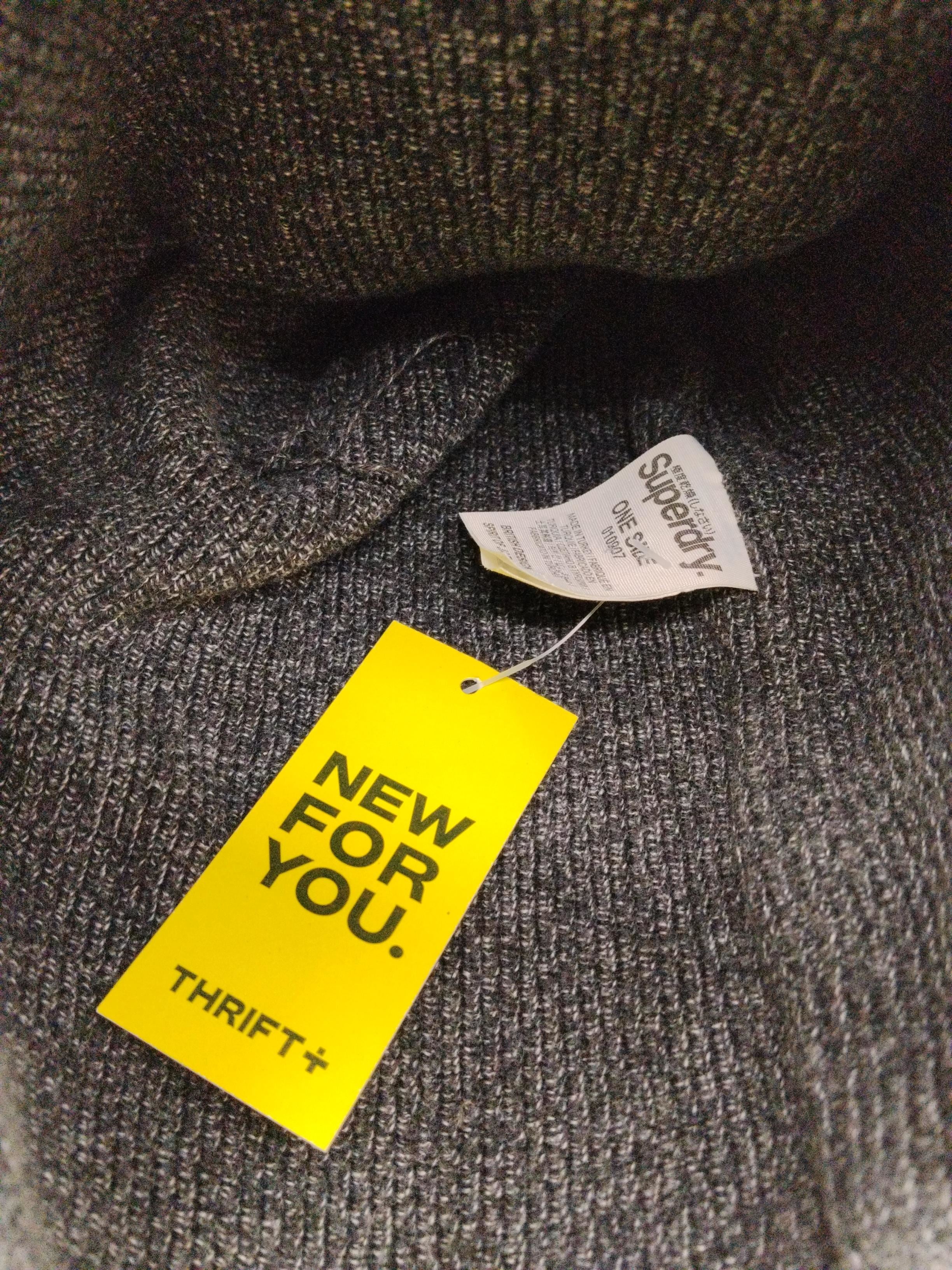 Superdry Men's Hat M Grey 100% Cotton Beanie - Image 4