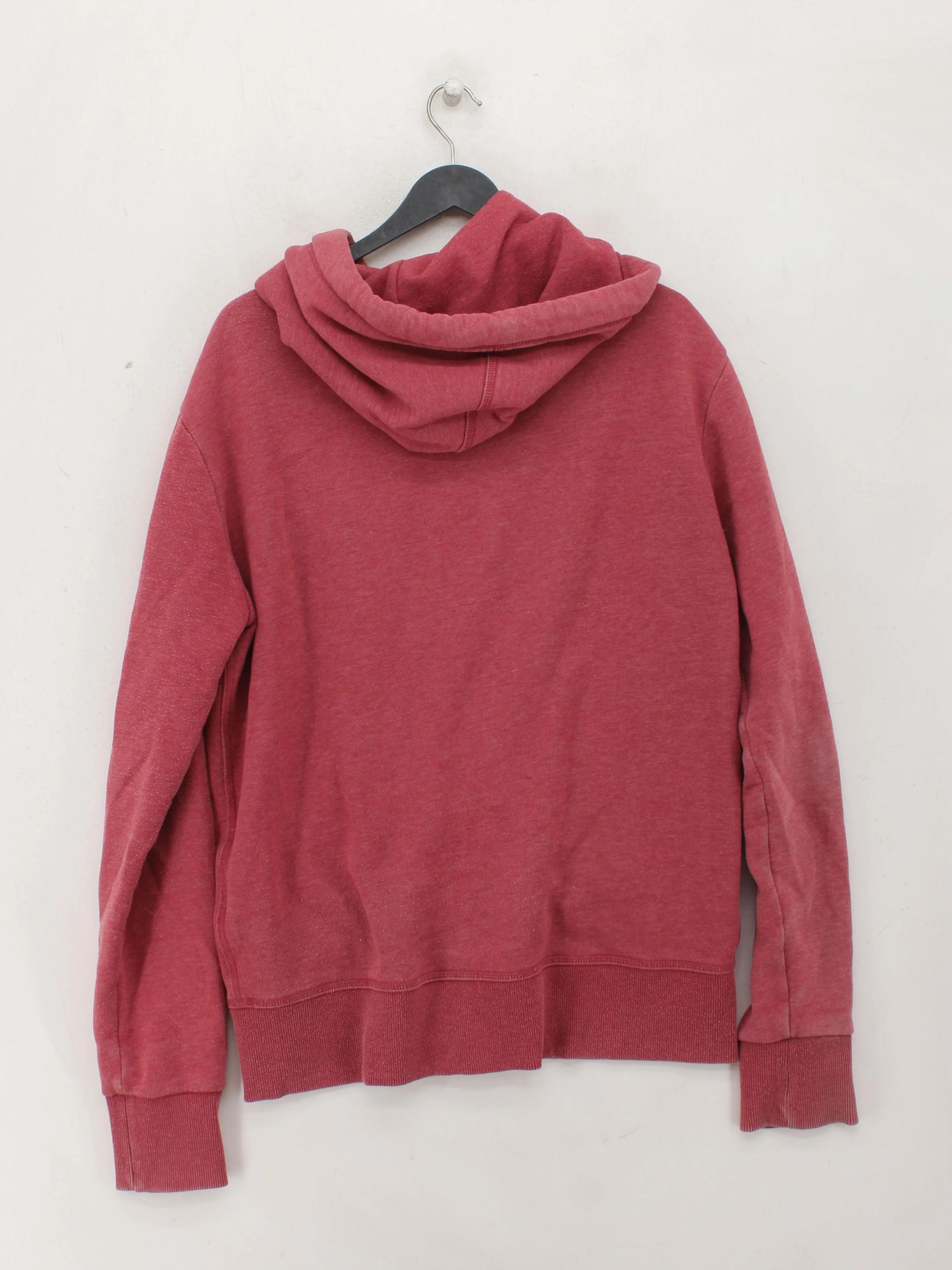 Superdry Men's Hoodie L Red Cotton with Polyester Pullover - Image 2