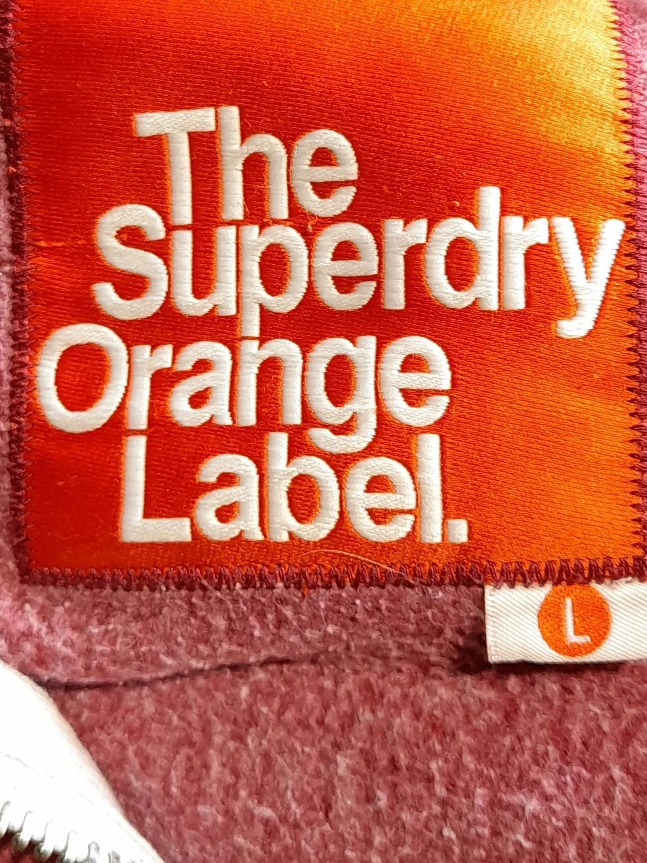 Superdry Men's Hoodie L Red Cotton with Polyester Pullover - Image 6