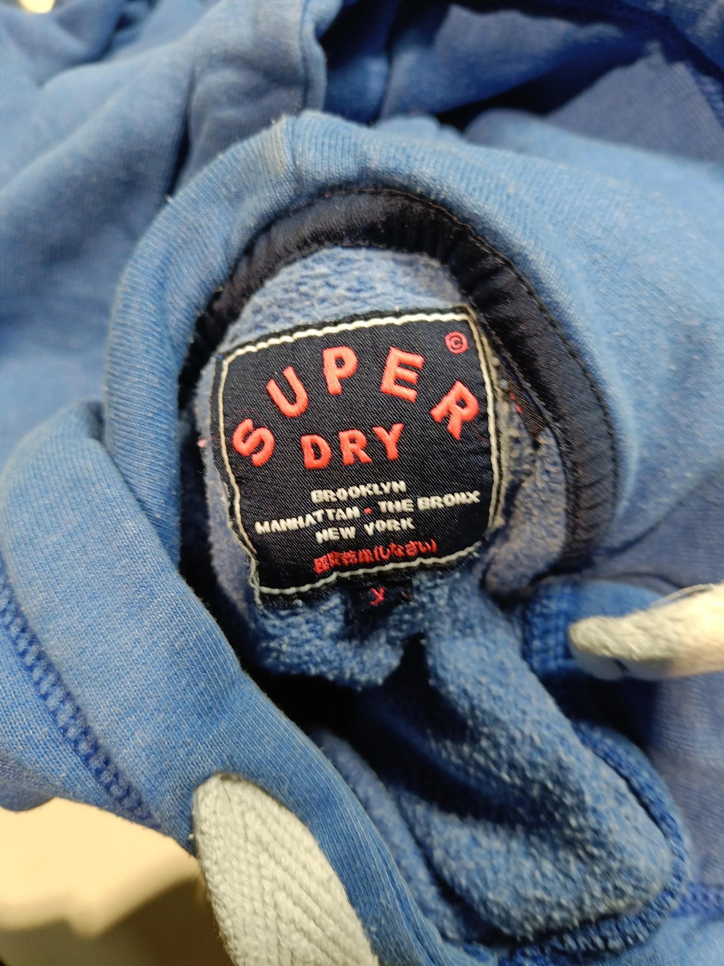 Superdry Men's Hoodie M Blue Cotton with Polyester Pullover - Image 6