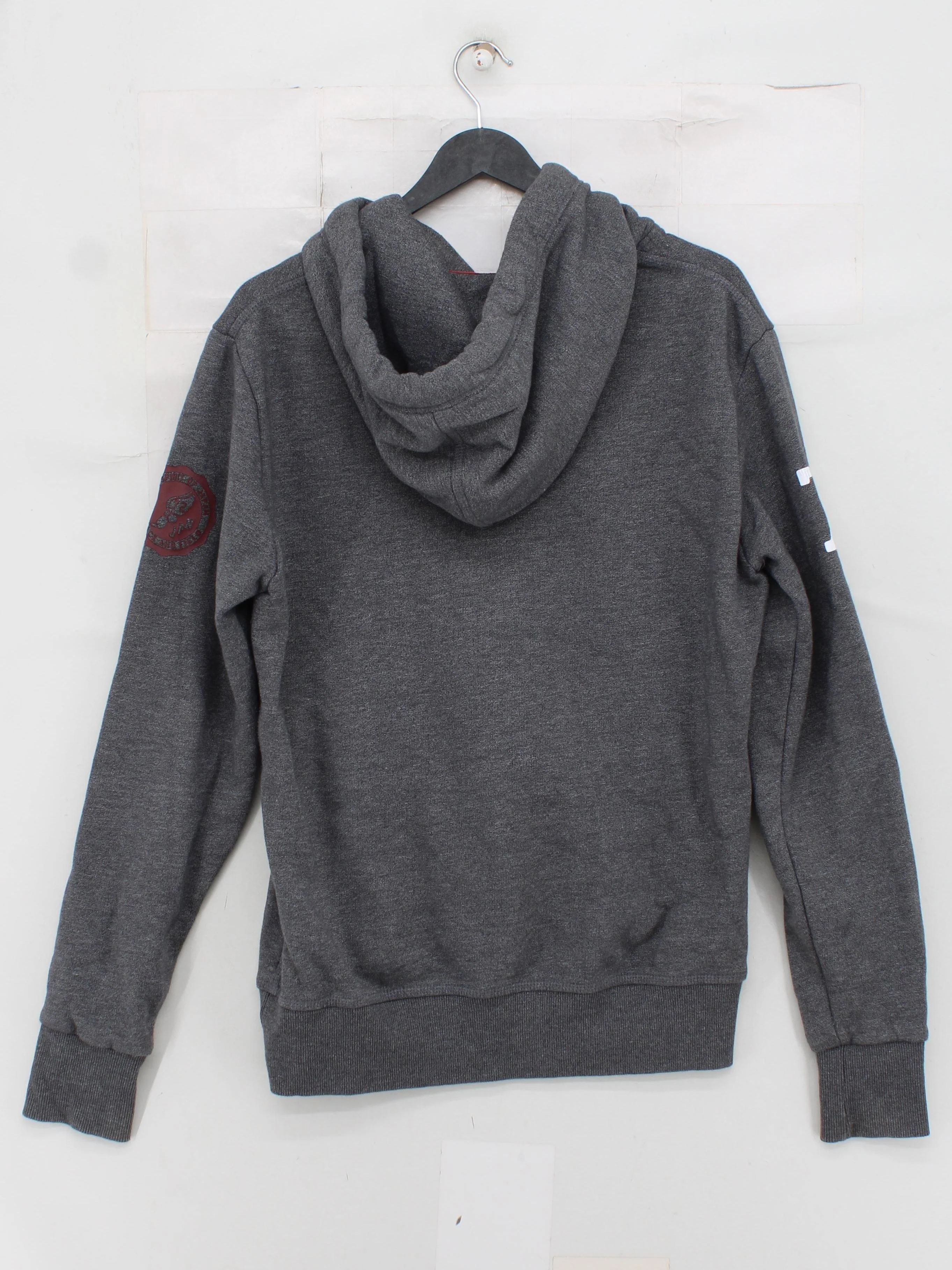Superdry Men's Hoodie M Grey Graphic Cotton with Polyester Pullover - Image 2