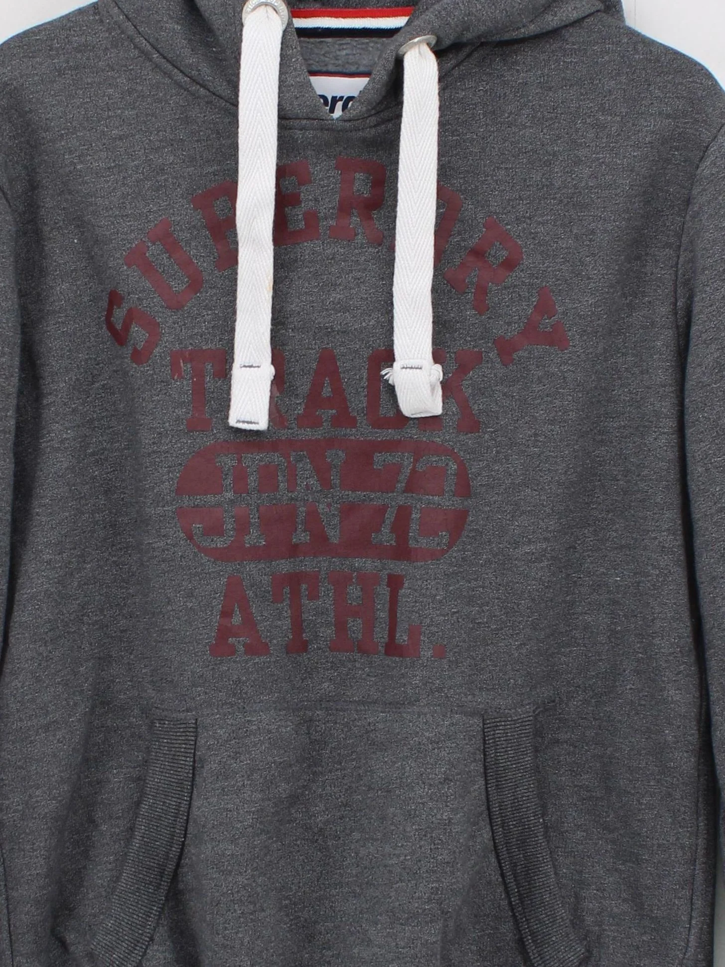 Superdry Men's Hoodie M Grey Graphic Cotton with Polyester Pullover - Image 3