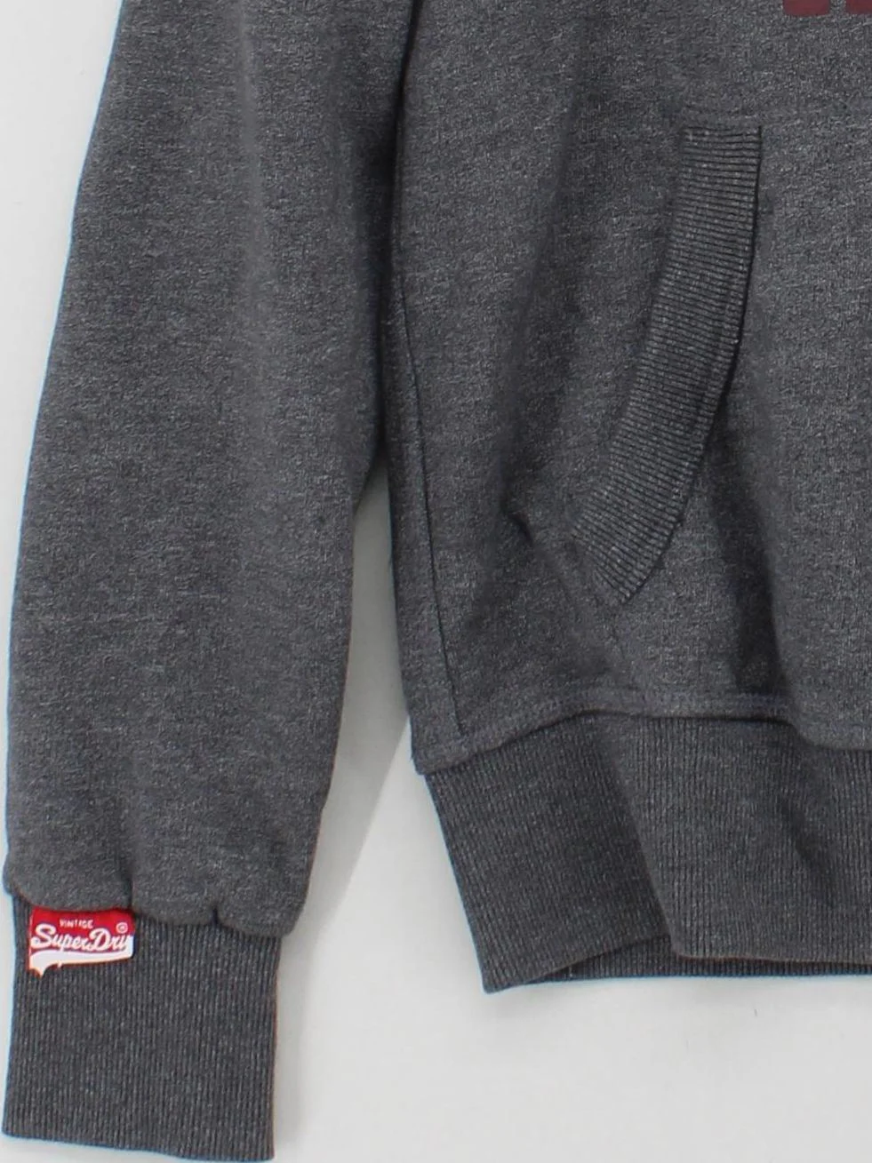 Superdry Men's Hoodie M Grey Graphic Cotton with Polyester Pullover - Image 4