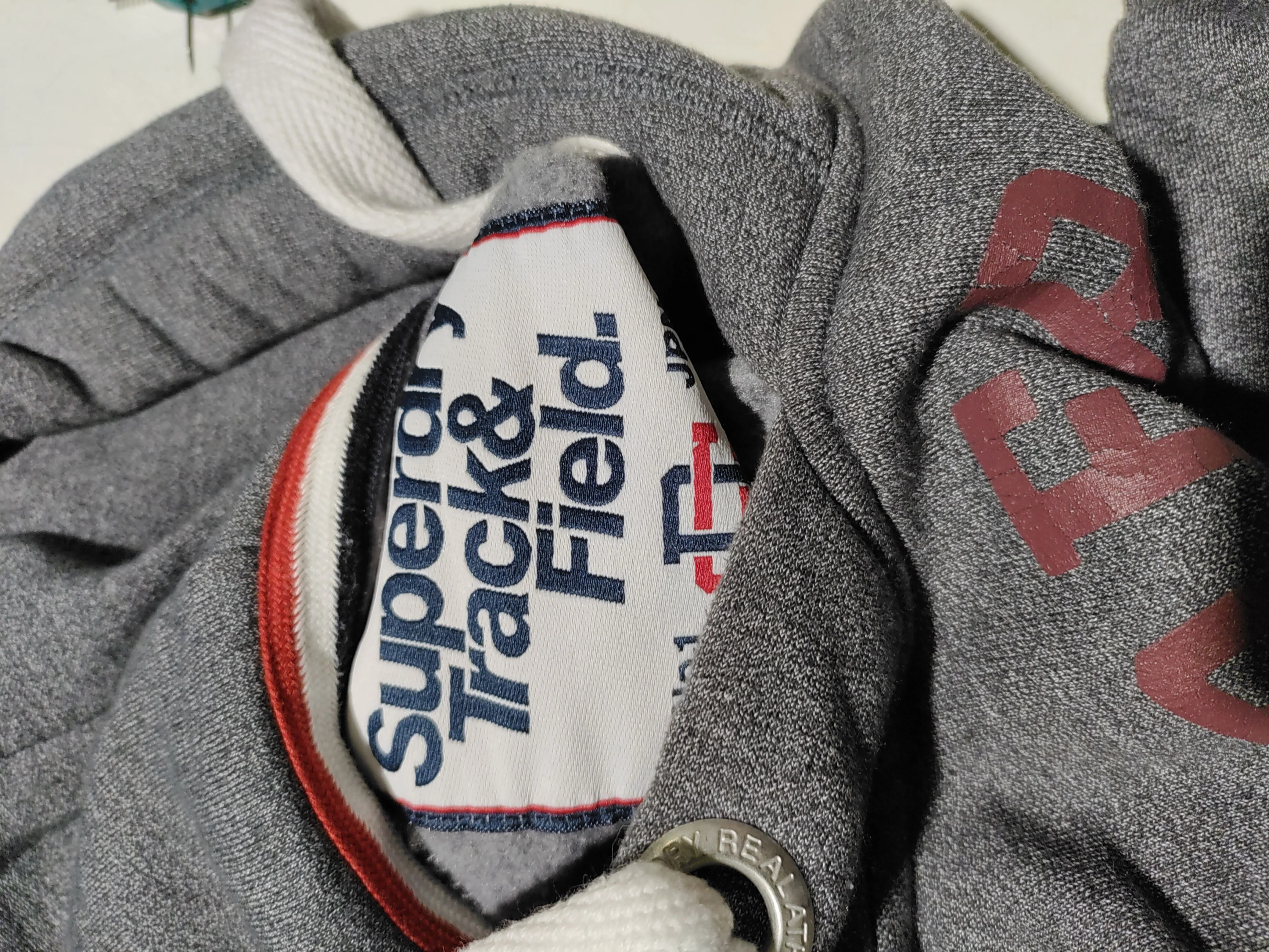 Superdry Men's Hoodie M Grey Graphic Cotton with Polyester Pullover - Image 5