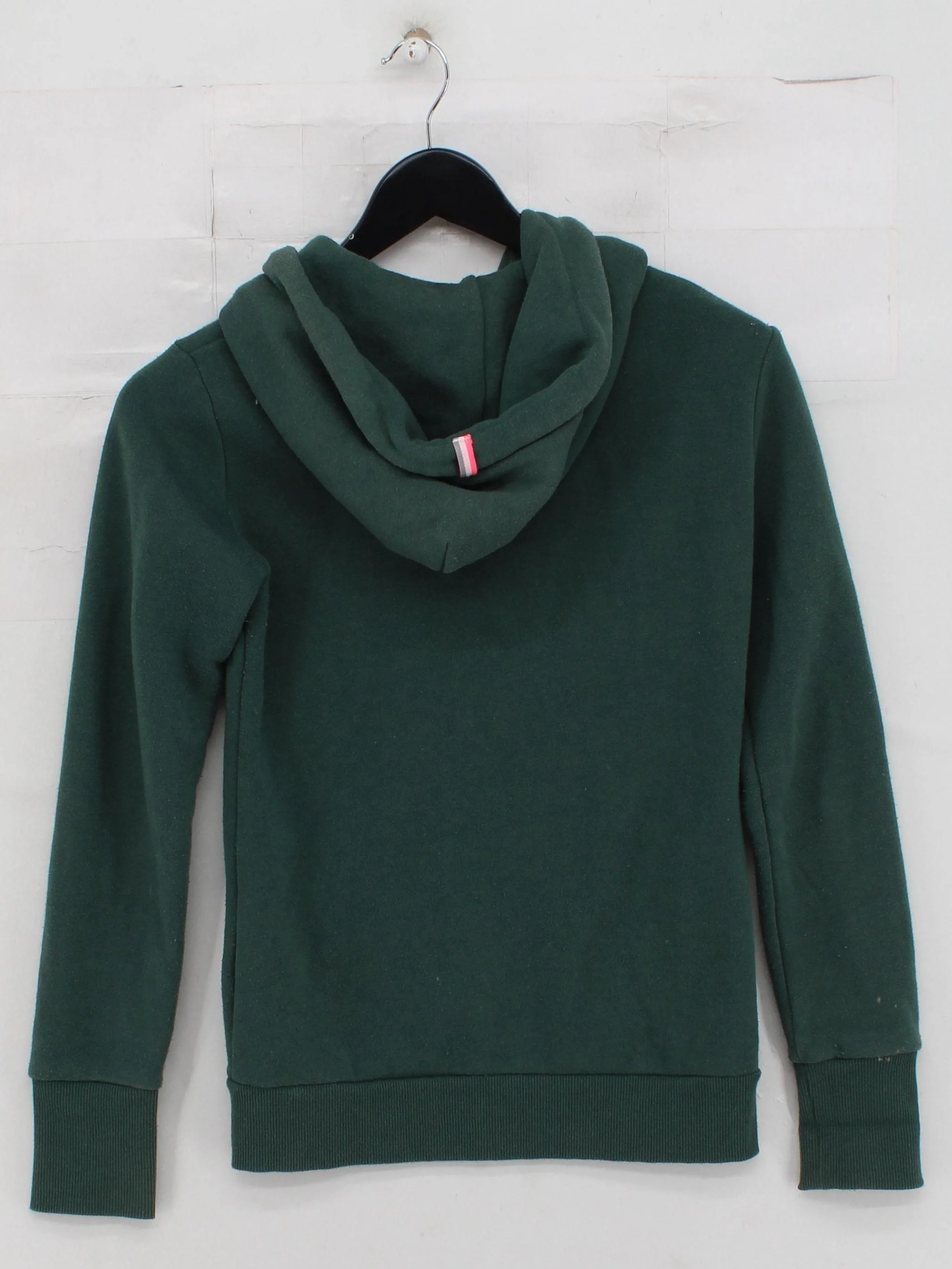 Superdry Men's Hoodie S Green Polyester with Cotton Pullover - Image 2