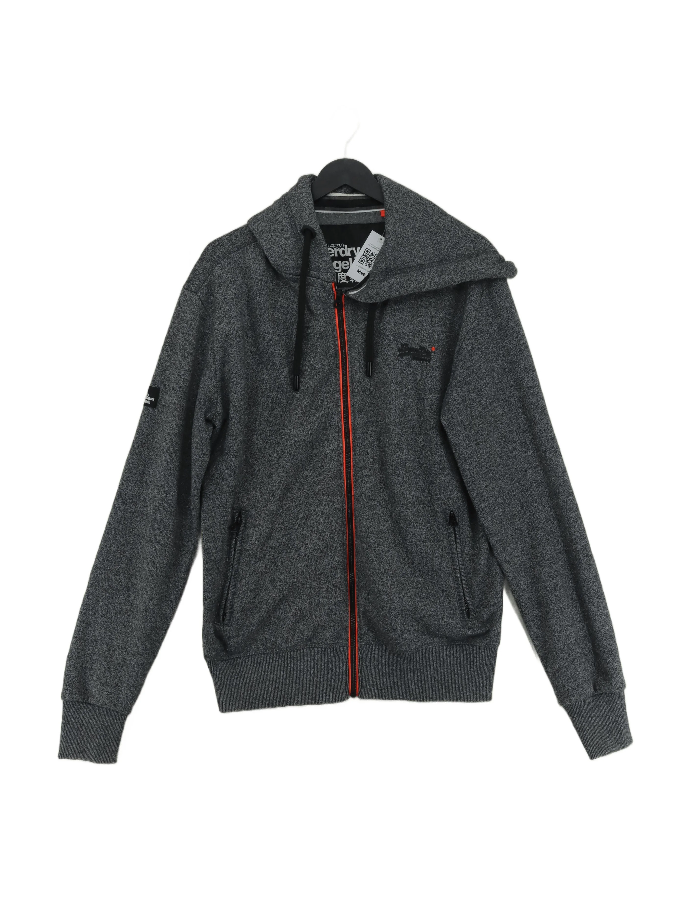 Superdry Men's Hoodie S Grey Cotton with Polyester Pullover