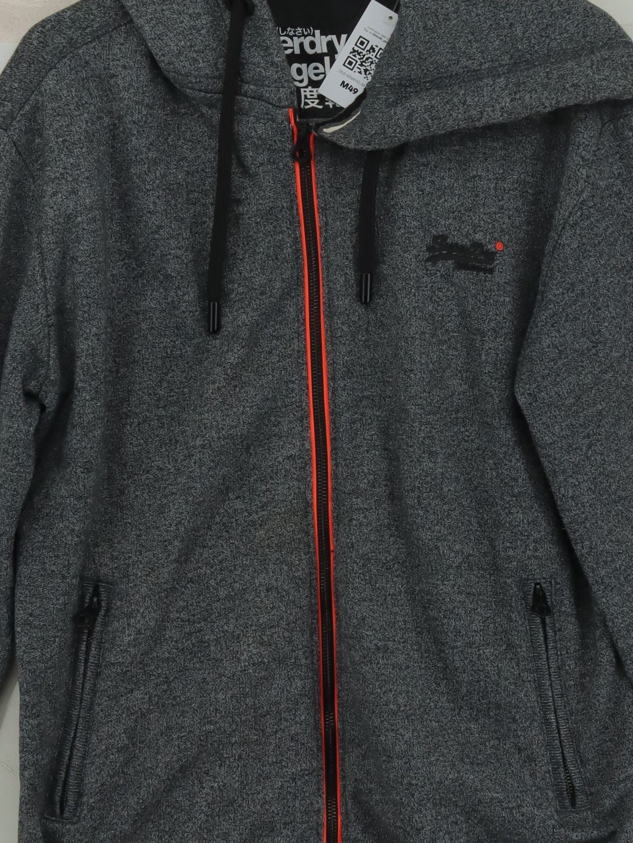 Superdry Men's Hoodie S Grey Cotton with Polyester Pullover - Image 3