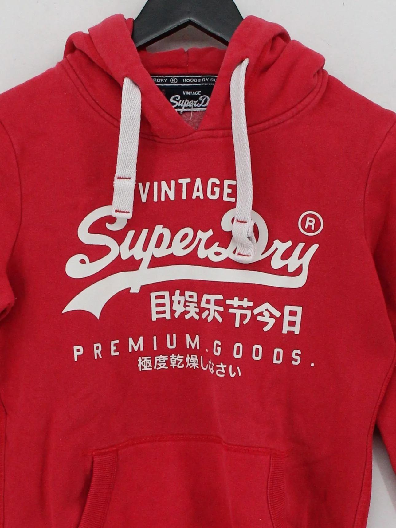 Superdry Men's Hoodie S Red Graphic Cotton with Polyester Pullover - Image 3