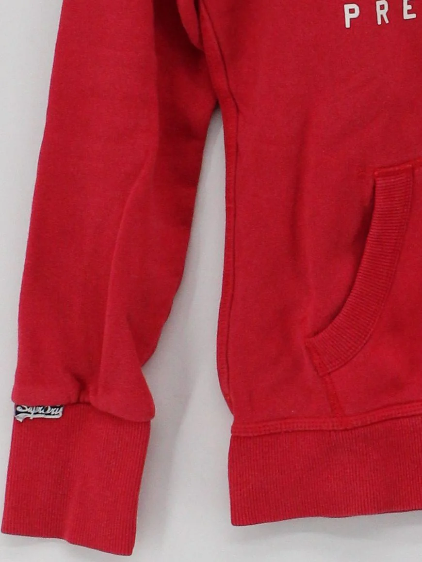 Superdry Men's Hoodie S Red Graphic Cotton with Polyester Pullover - Image 4