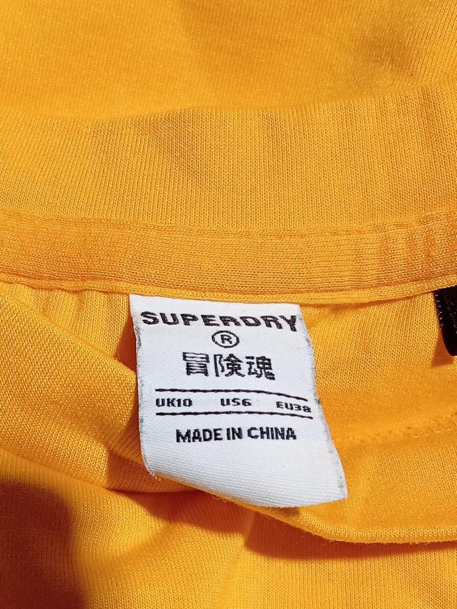 Superdry Men's Hoodie S Yellow Polyester with Viscose, Elastane Pullover - Image 6