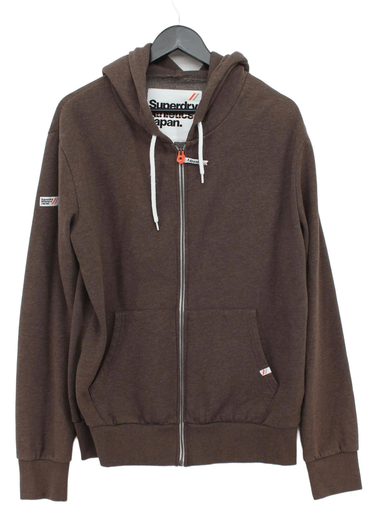 Superdry Men's Hoodie XL Brown Cotton with Polyester Pullover