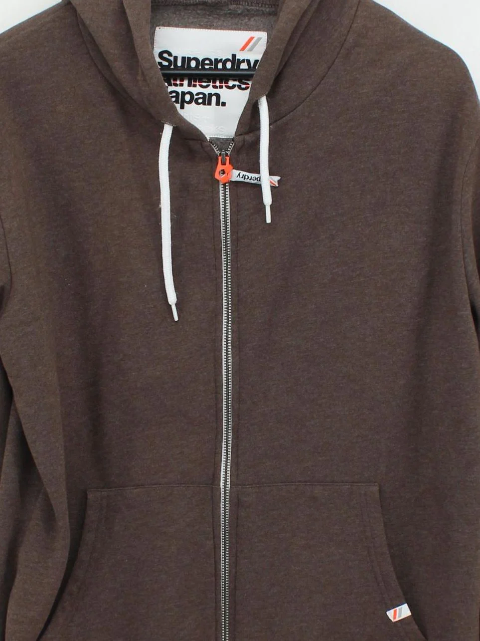 Superdry Men's Hoodie XL Brown Cotton with Polyester Pullover - Image 3