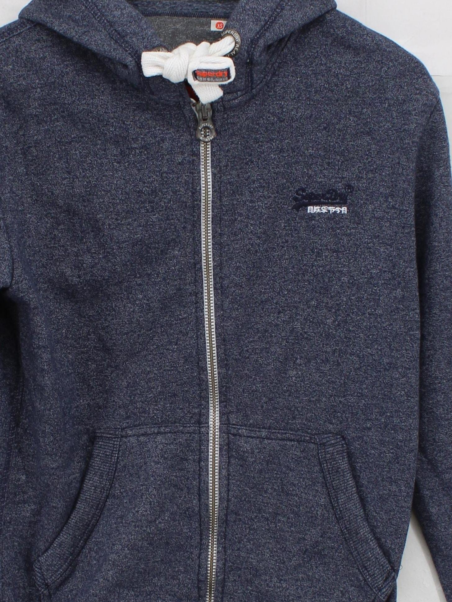 Superdry Men's Hoodie XS Blue Cotton with Polyester Full Zip - Image 3