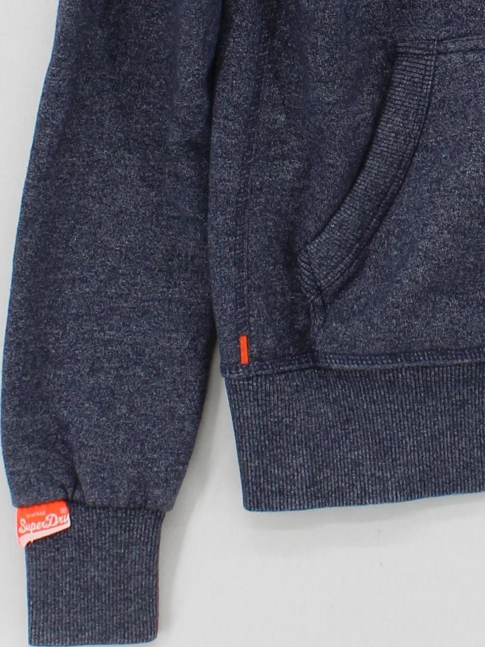 Superdry Men's Hoodie XS Blue Cotton with Polyester Full Zip - Image 4