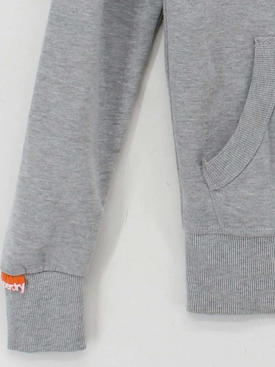 Superdry Men's Hoodie XS Grey Cotton with Polyester Pullover - Image 4