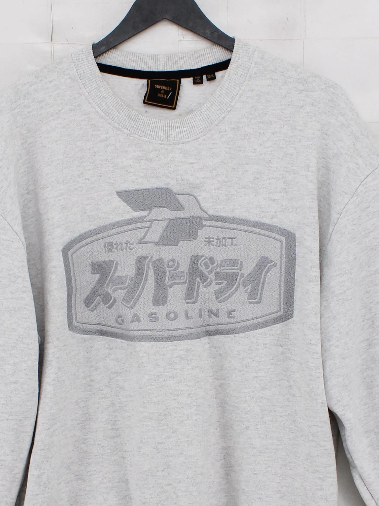 Superdry Men's Hoodie XS Grey Graphic Cotton with Polyester Pullover - Image 3