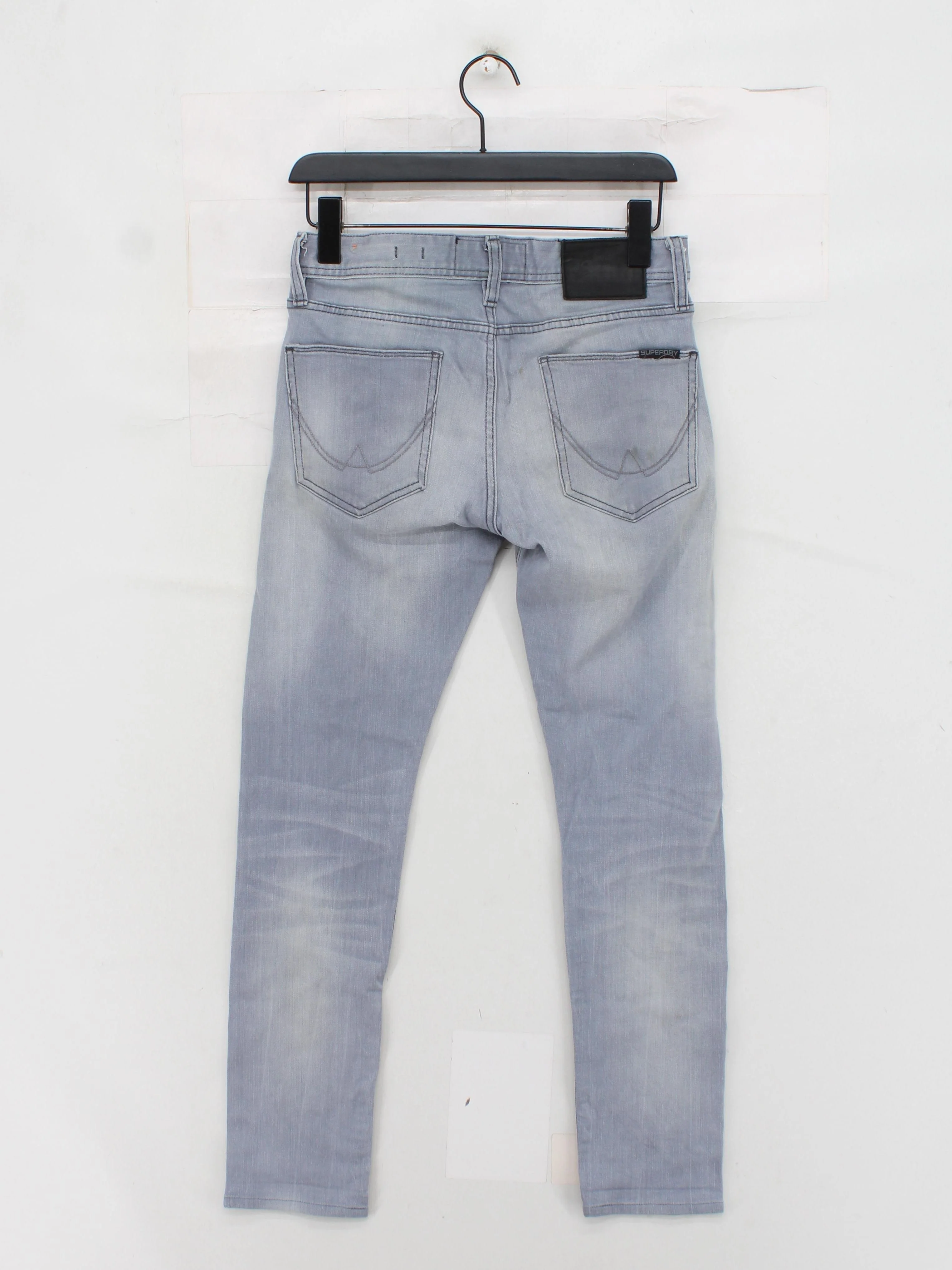 Superdry Men's Jeans W 28 in; L 32 in Grey Cotton with Elastane Skinny - Image 2