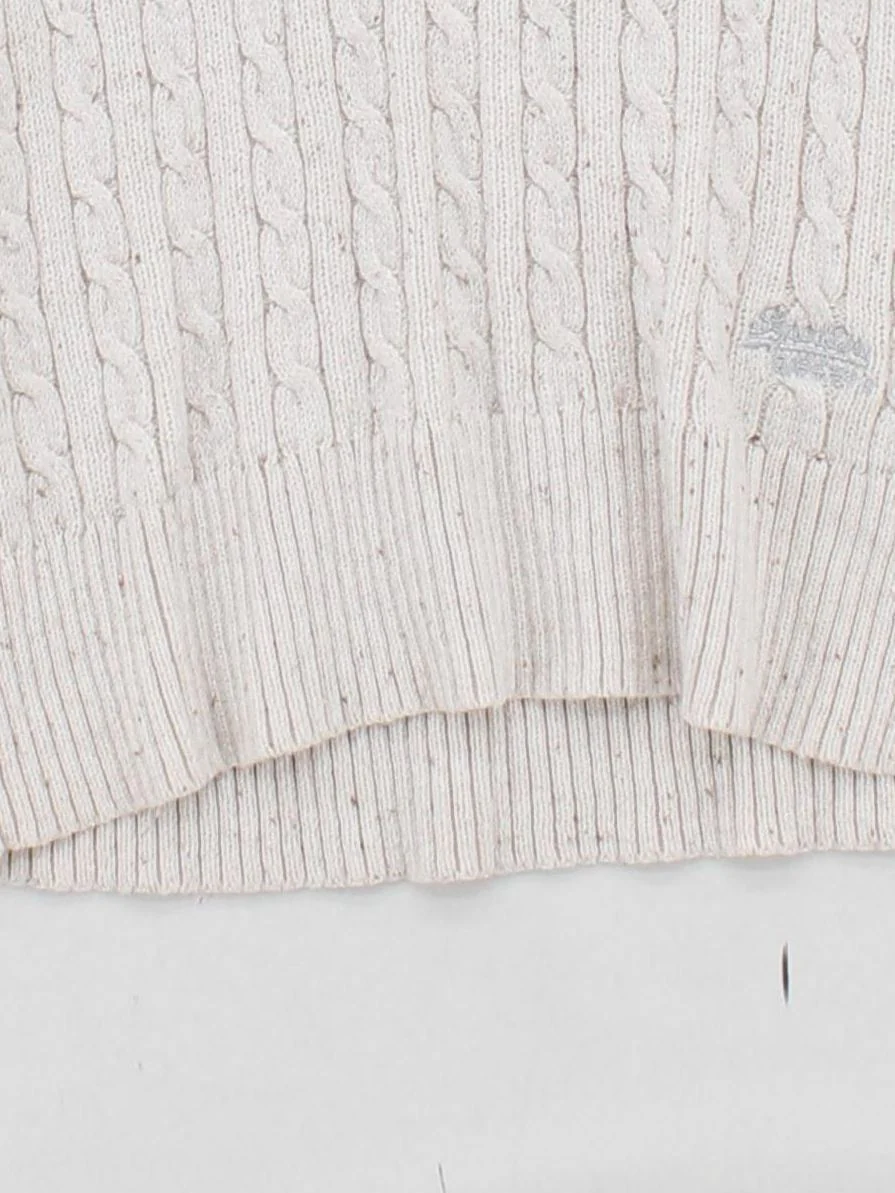 Superdry Men's Jumper L Cream Cotton with Acrylic, Polyester Roll Neck Pullover - Image 4