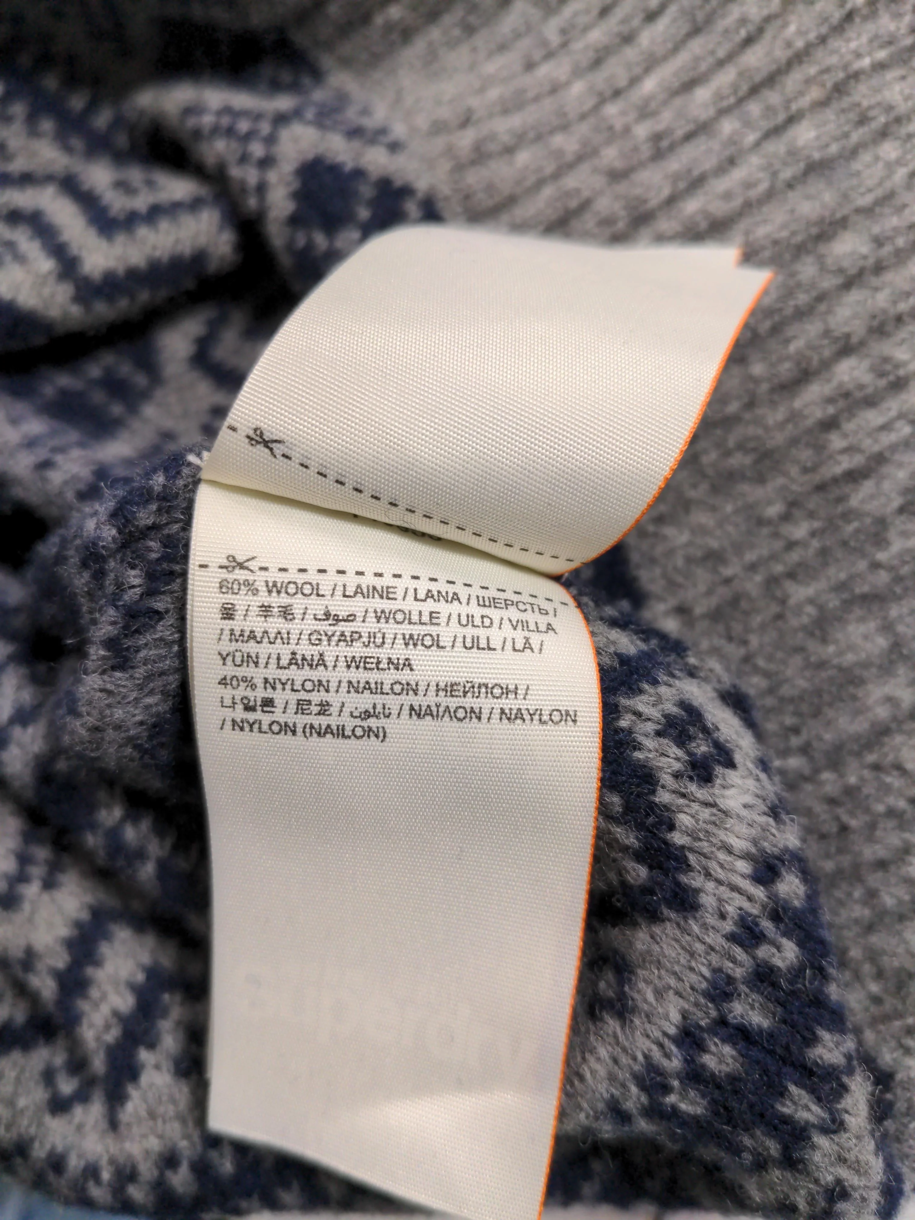 Superdry Men's Jumper M Blue Geometric Wool with Nylon Crew Neck Pullover - Image 7