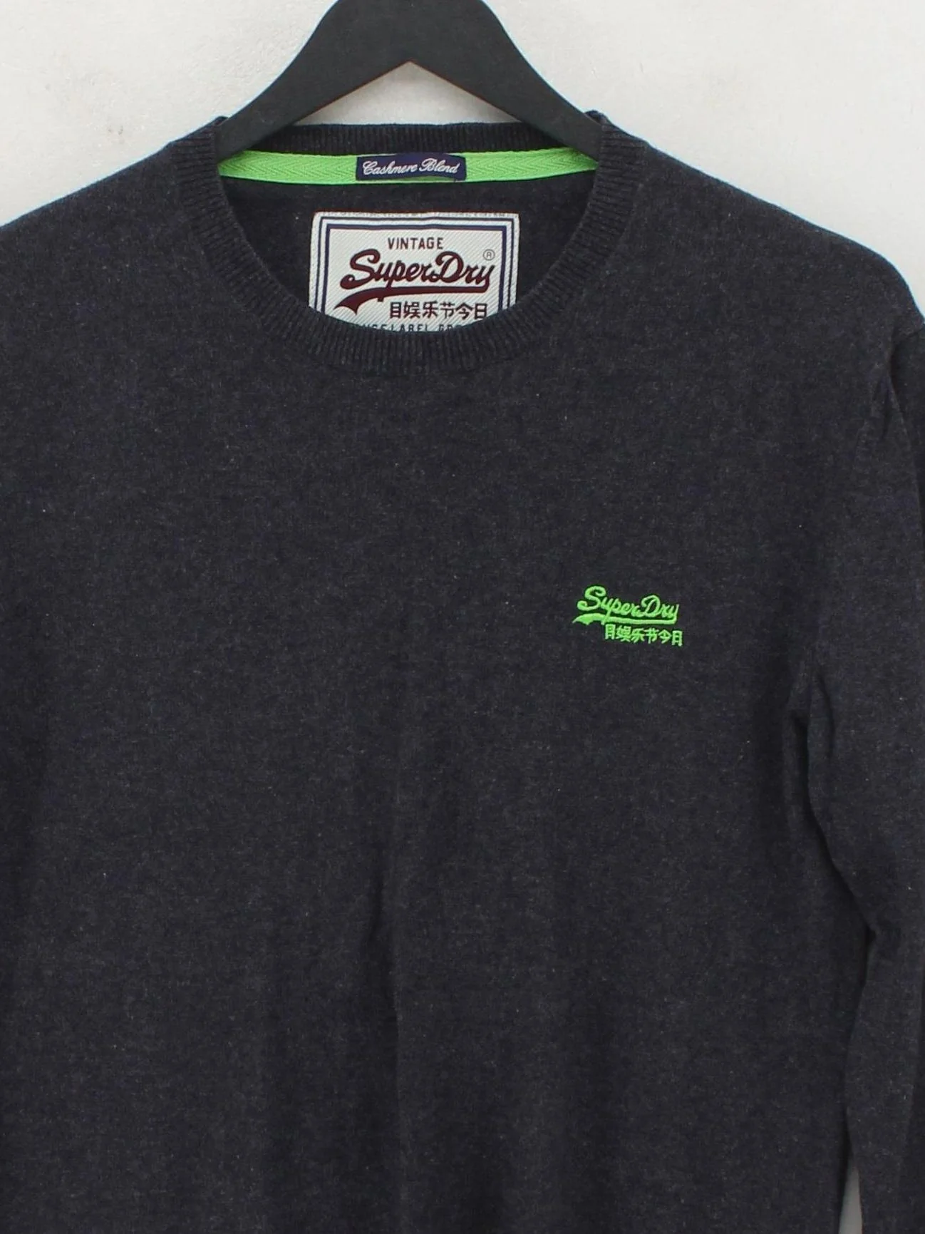 Superdry Men's Jumper M Grey Cotton with Cashmere Round Neck Pullover - Image 3
