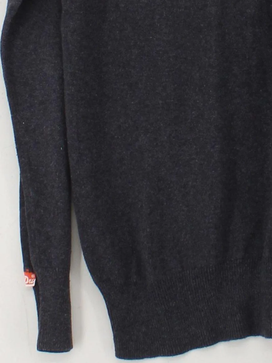 Superdry Men's Jumper M Grey Cotton with Cashmere Round Neck Pullover - Image 4