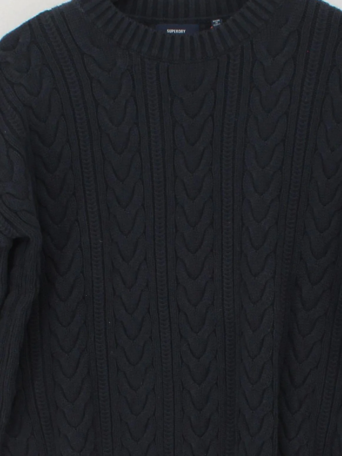 Superdry Men's Jumper S Blue 100% Cotton Crew Neck Pullover New with tags - Image 3