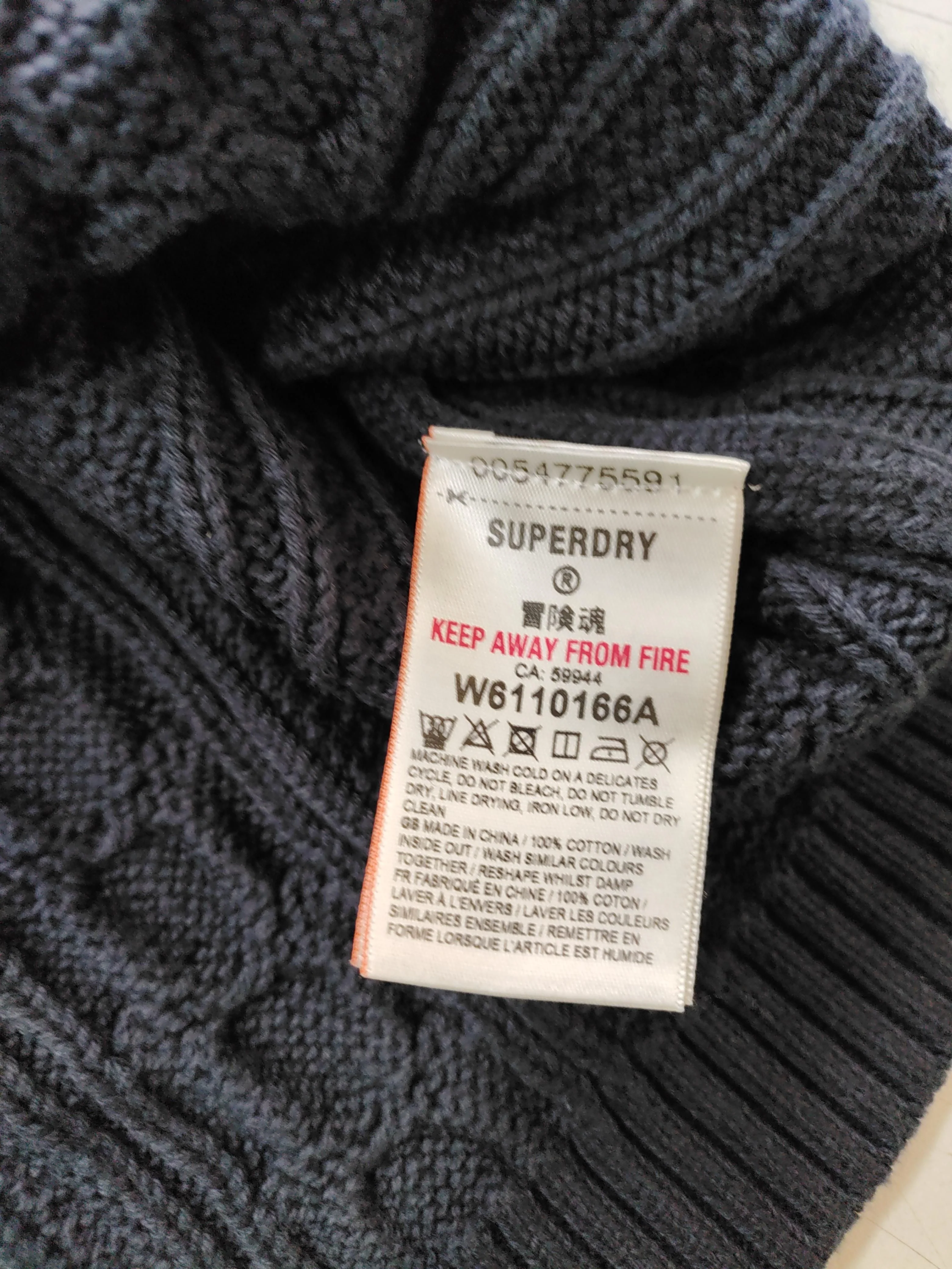 Superdry Men's Jumper S Blue 100% Cotton Crew Neck Pullover New with tags - Image 6