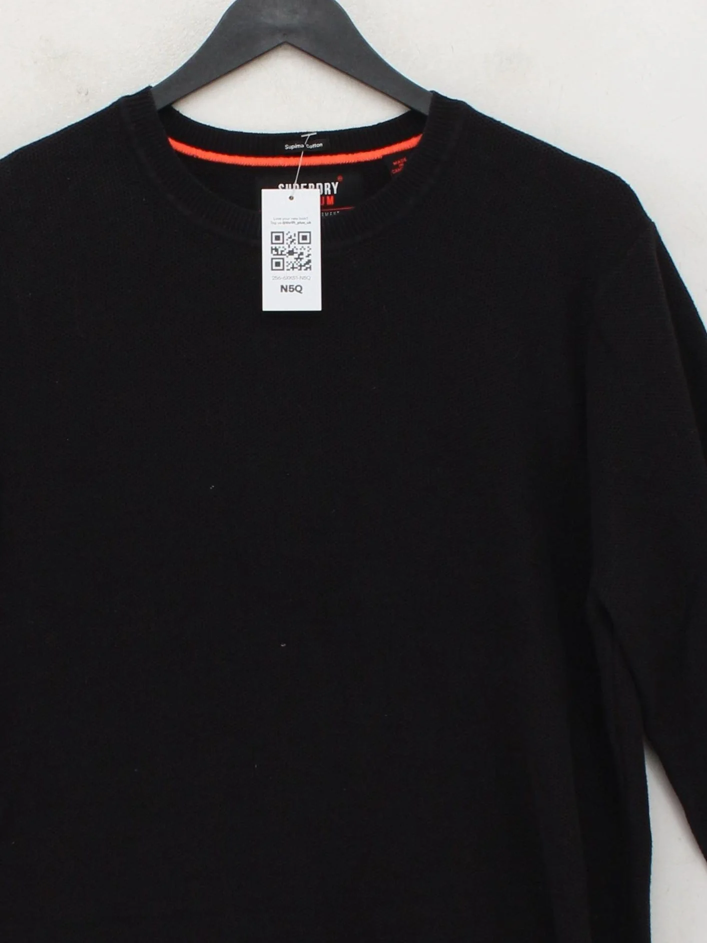Superdry Men's Jumper XL Black 100% Cotton Crew Neck Pullover - Image 3