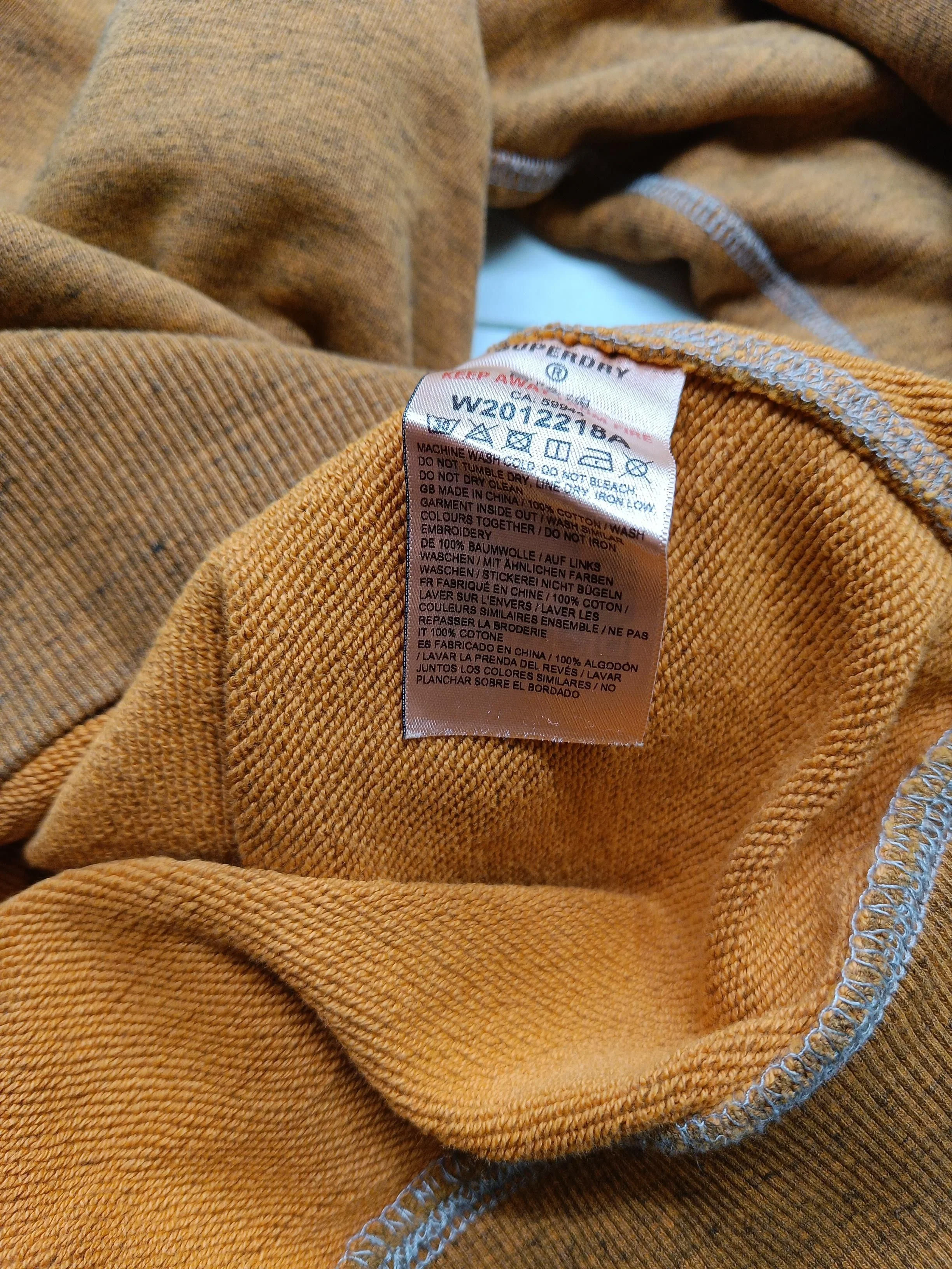 Superdry Men's Jumper XS Orange 100% Cotton Crew Neck Pullover - Image 6