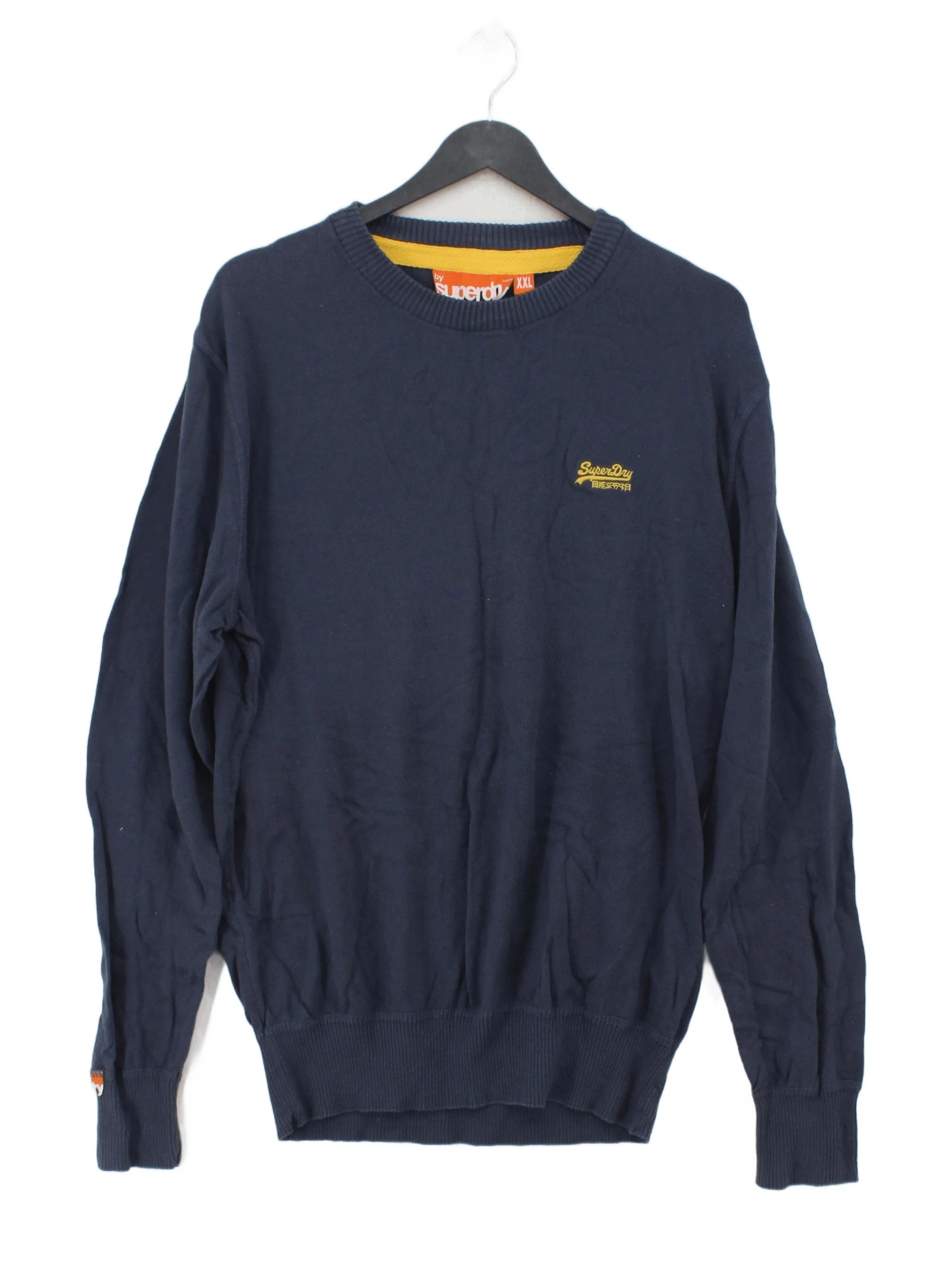 Superdry Men's Jumper XXL Blue 100% Cotton Crew Neck Pullover