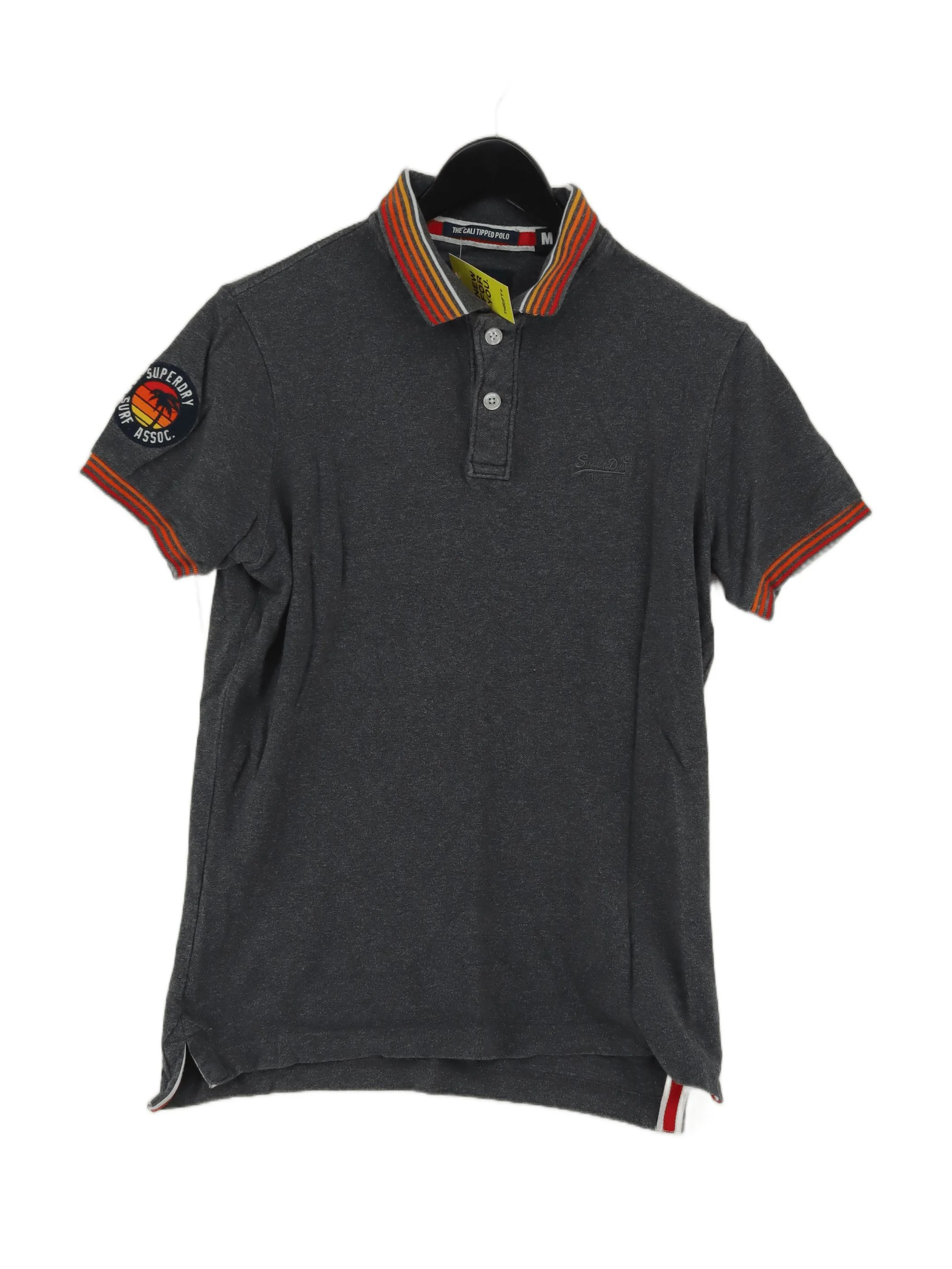 Superdry Men's Polo M Grey 100% Cotton Basic