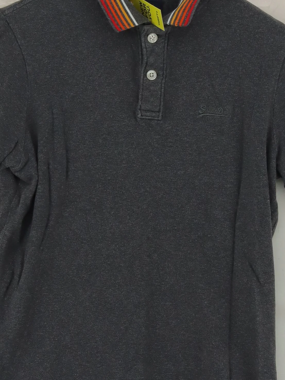 Superdry Men's Polo M Grey 100% Cotton Basic - Image 3