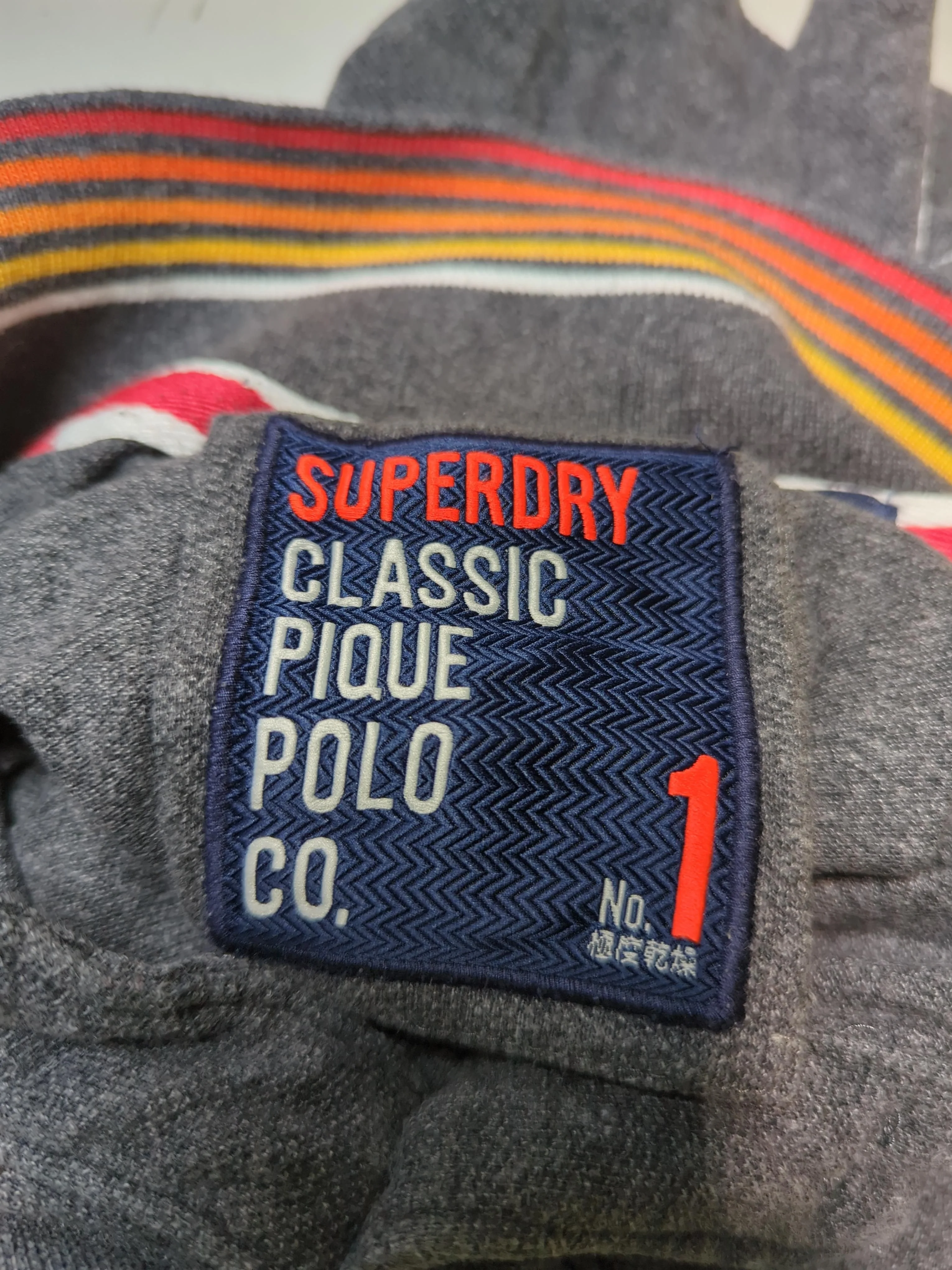 Superdry Men's Polo M Grey 100% Cotton Basic - Image 5