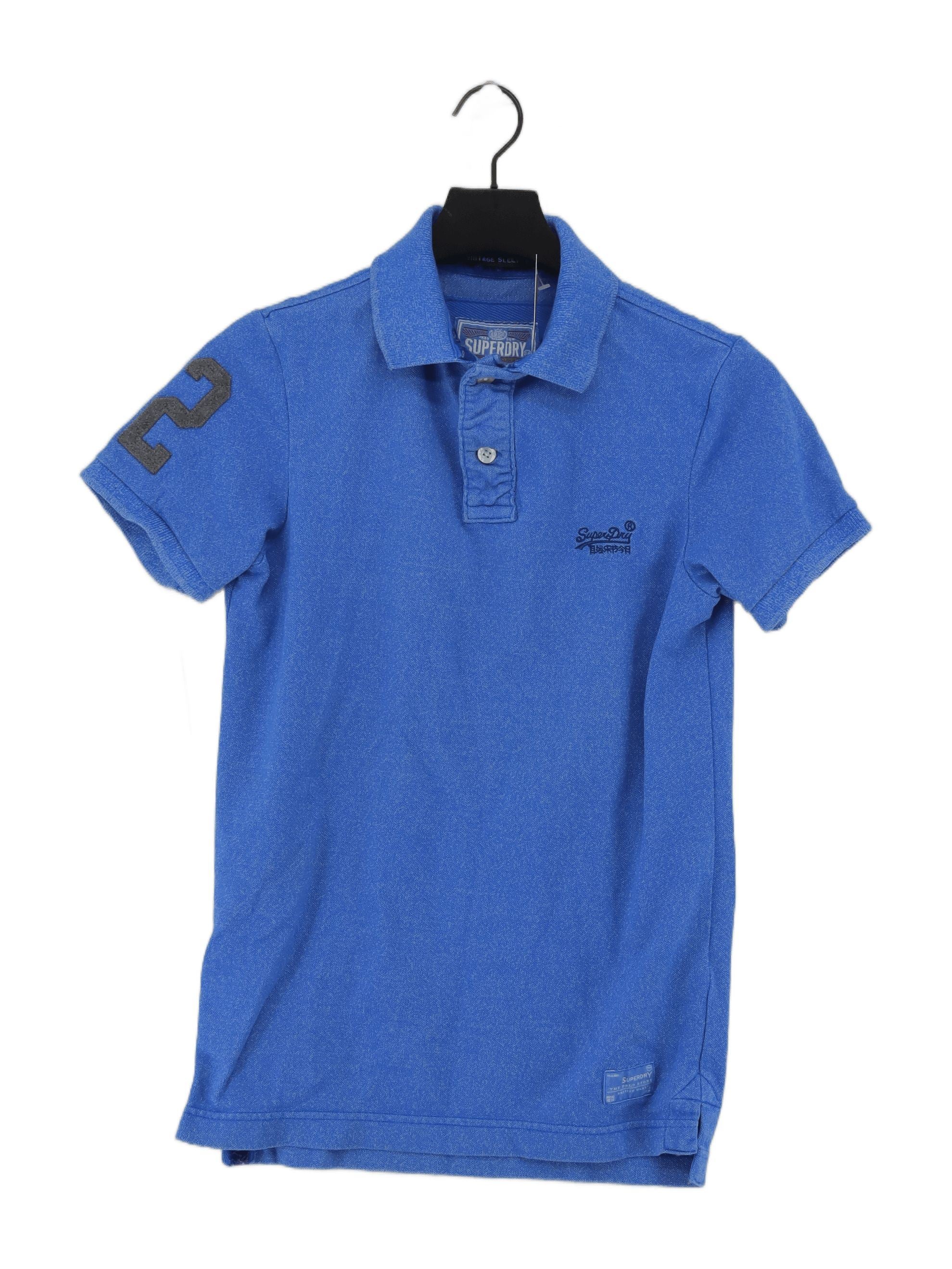 Superdry Men's Polo S Blue Cotton with Polyester Basic