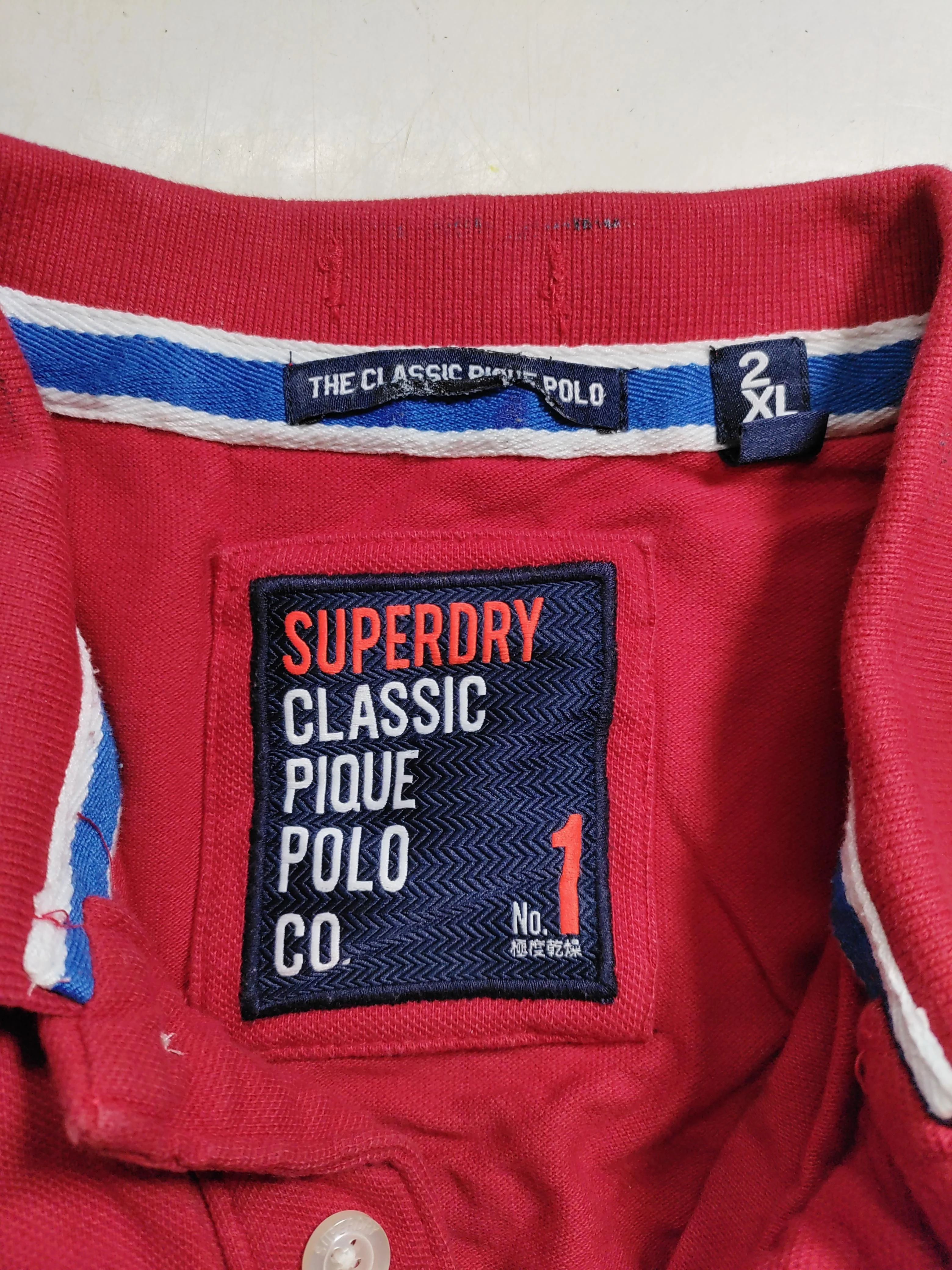 Superdry Men's Polo XXL Red 100% Cotton Basic - Image 6