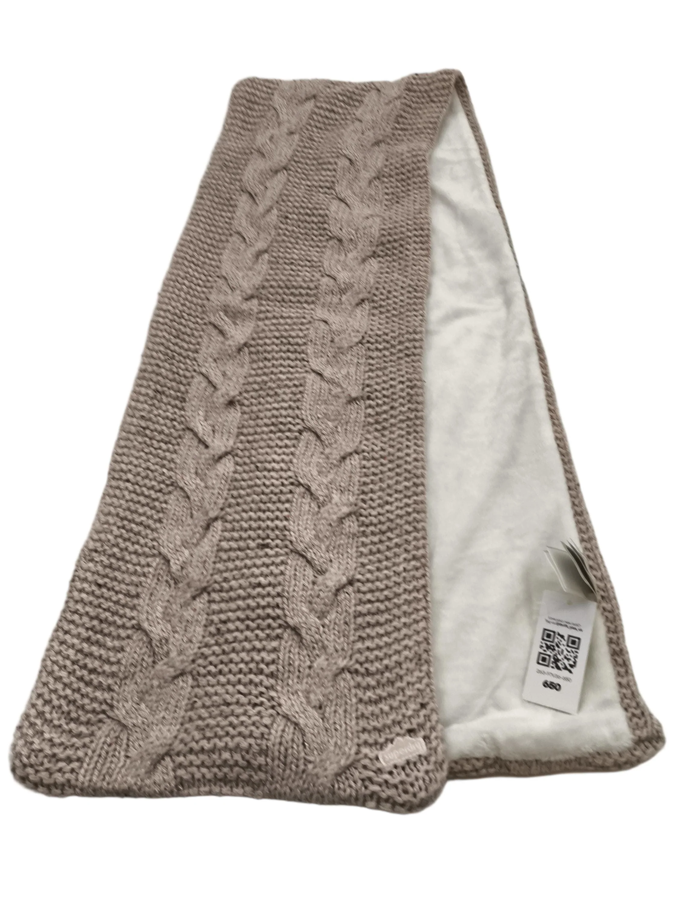 Superdry Men's Scarf Brown Polyester with Wool Scarf