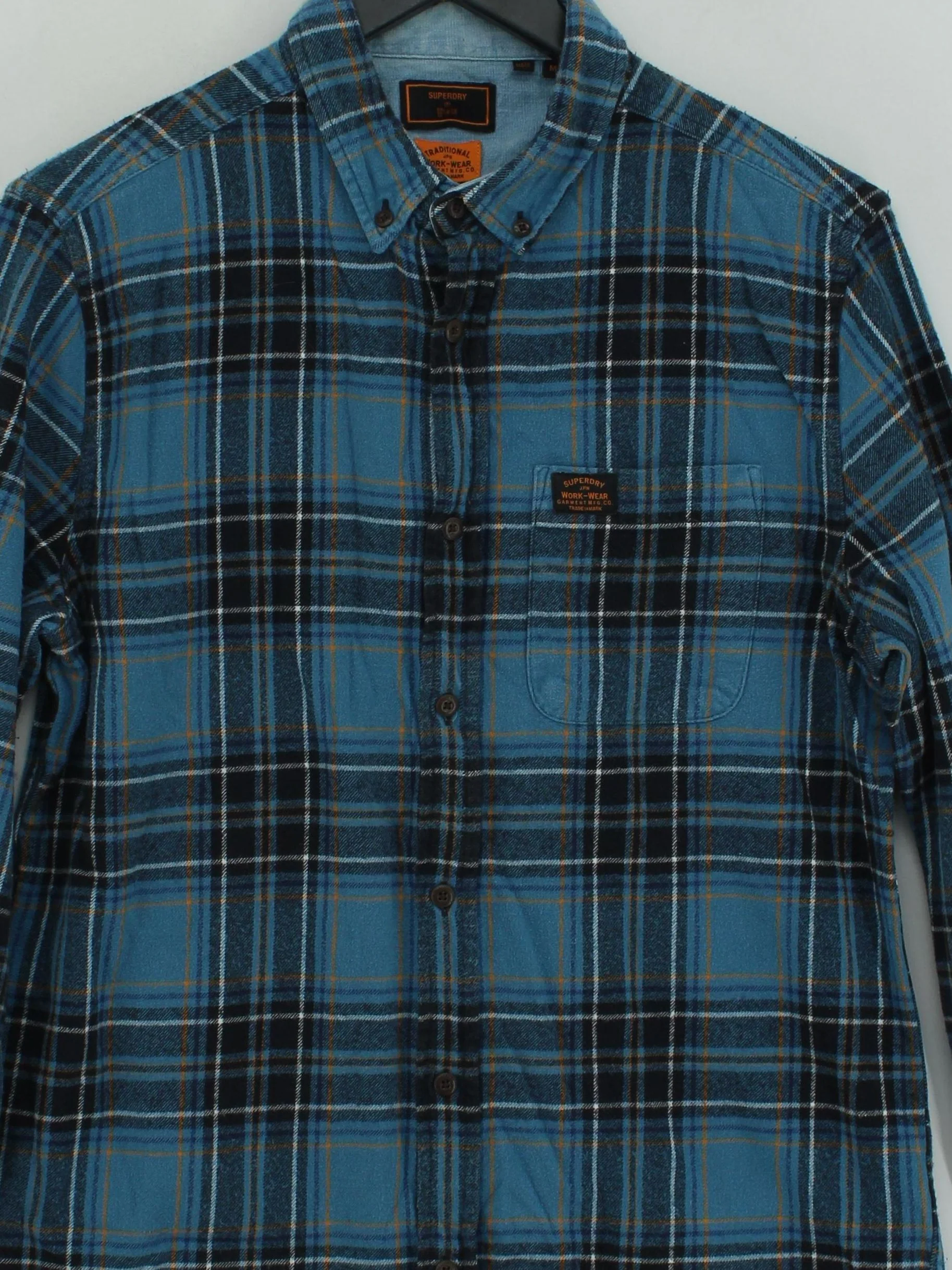 Superdry Men's Shirt M Blue Checkered 100% Cotton Basic - Image 3