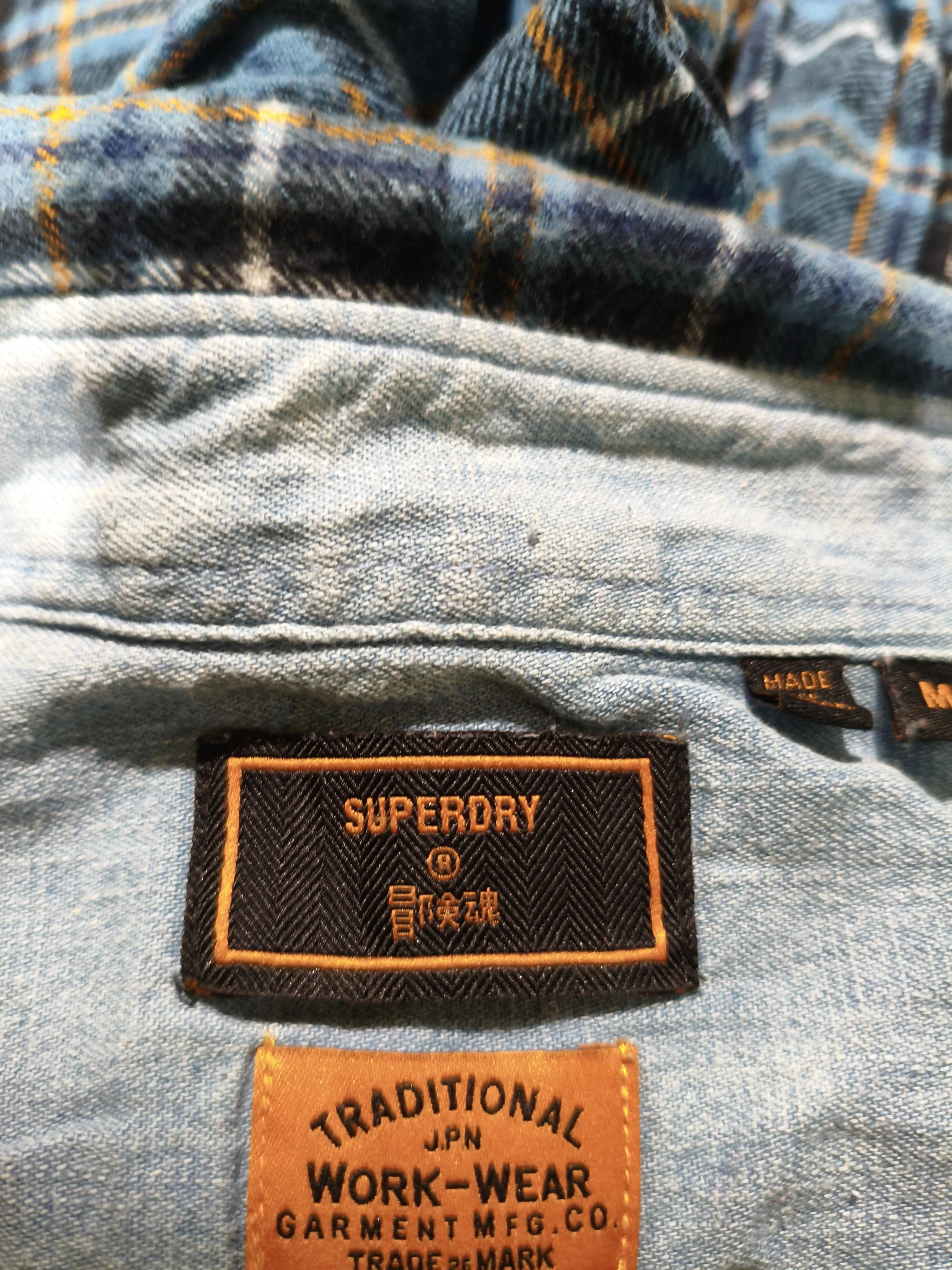 Superdry Men's Shirt M Blue Checkered 100% Cotton Basic - Image 6