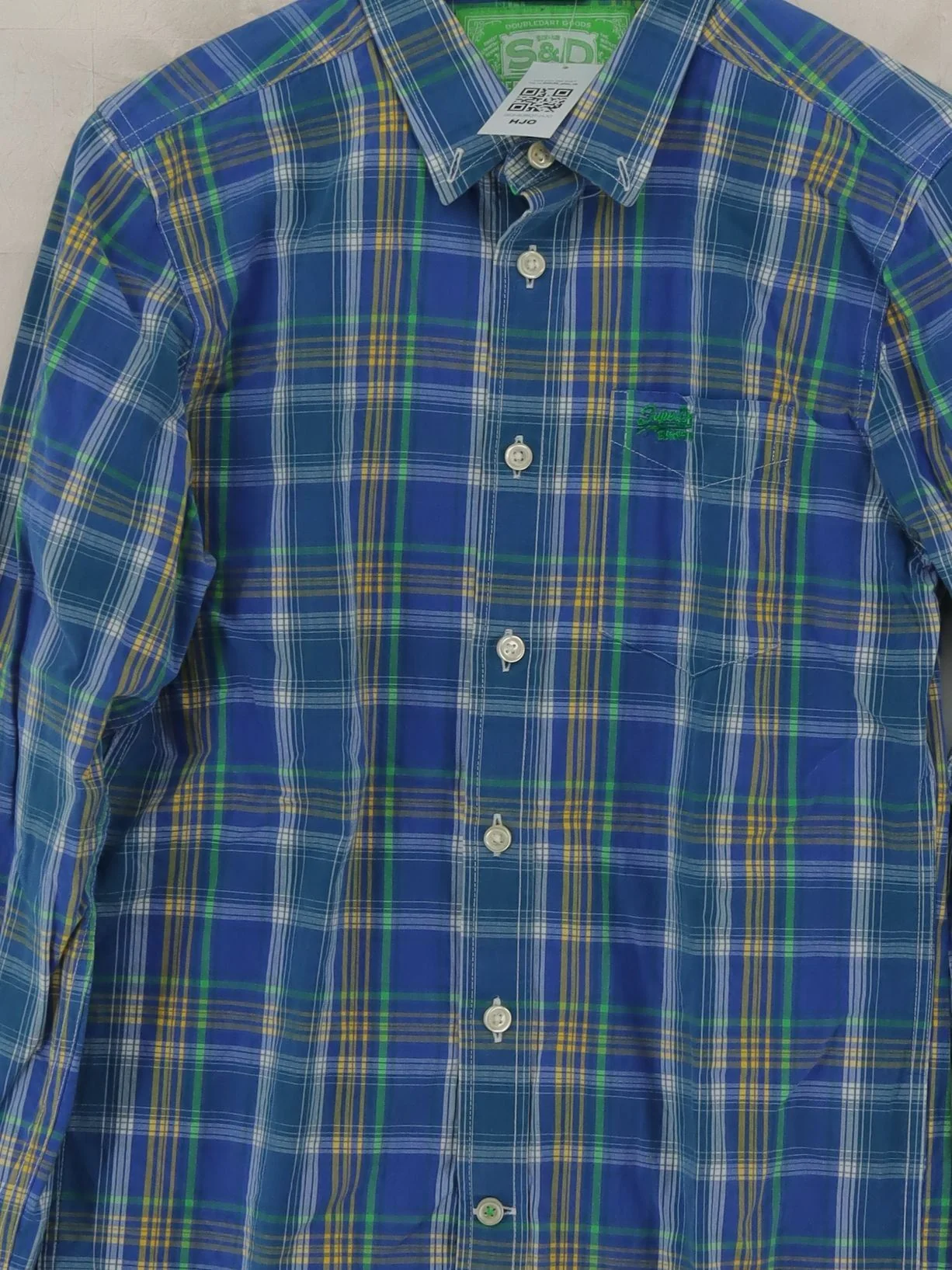 Superdry Men's Shirt M Blue Checkered 100% Cotton Basic - Image 3