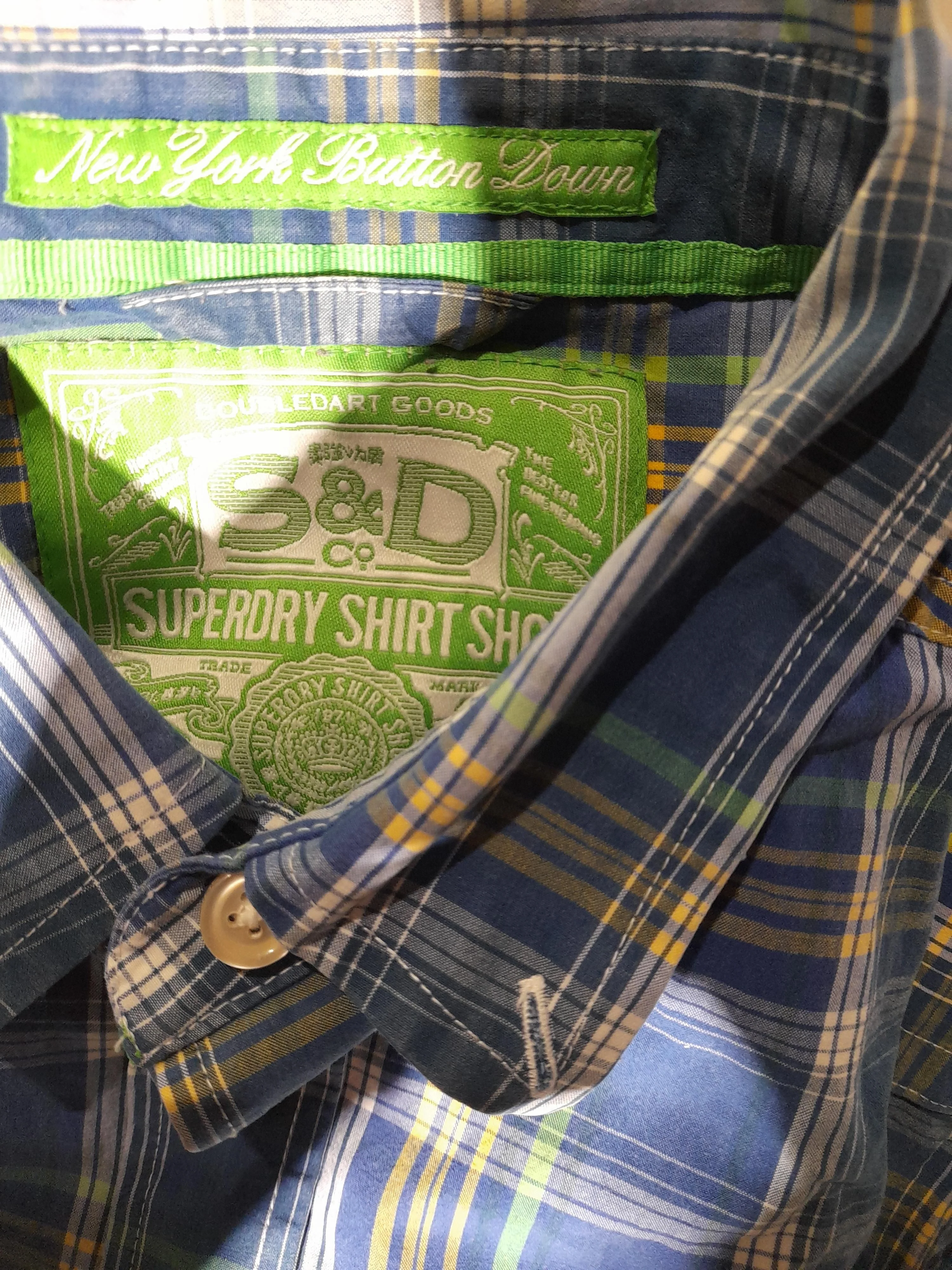 Superdry Men's Shirt M Blue Checkered 100% Cotton Basic - Image 5