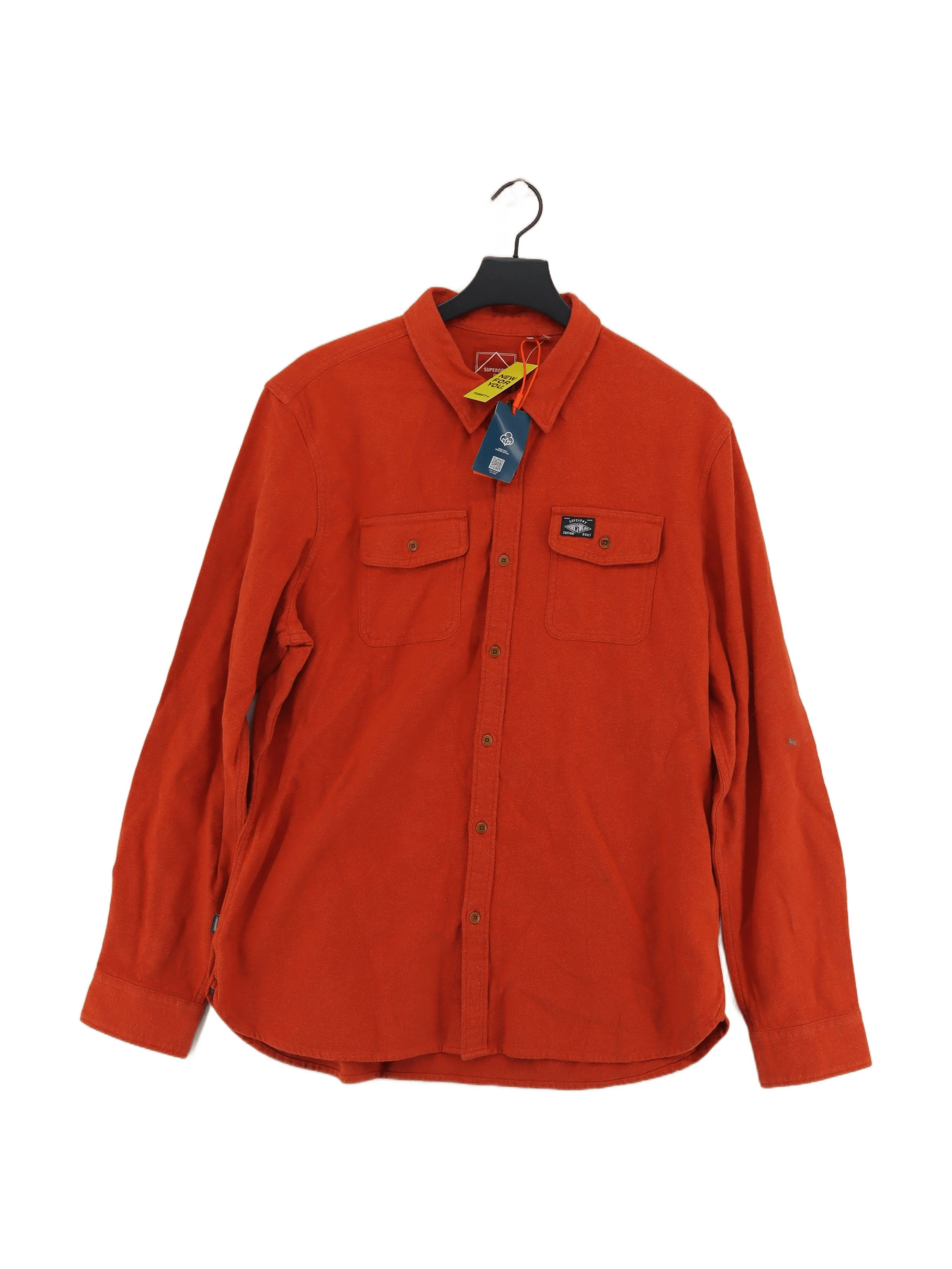 Superdry Men's Shirt XXL Orange 100% Cotton Basic