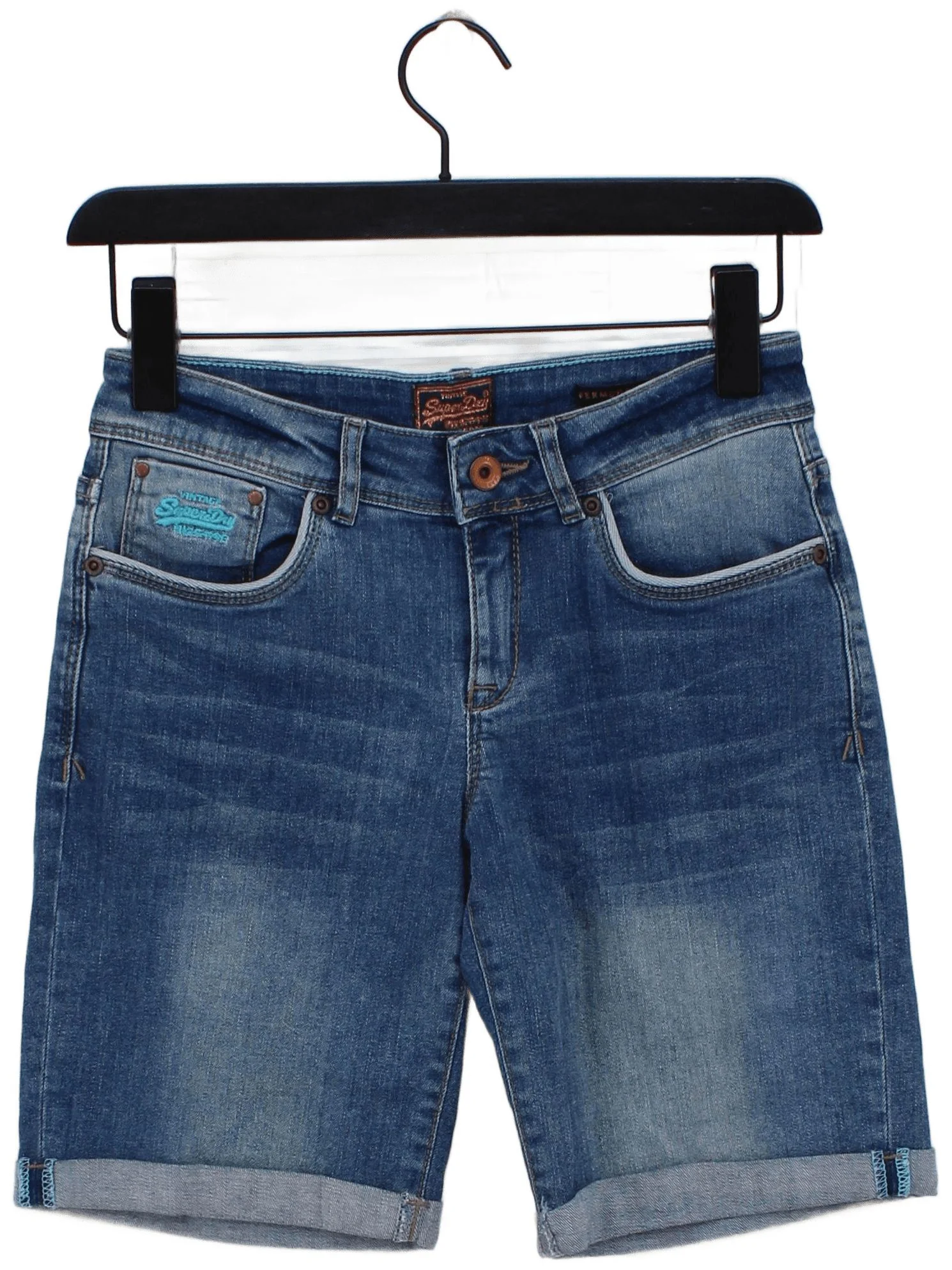 Superdry Men's Shorts W 26 in Blue Cotton with Elastane Chino